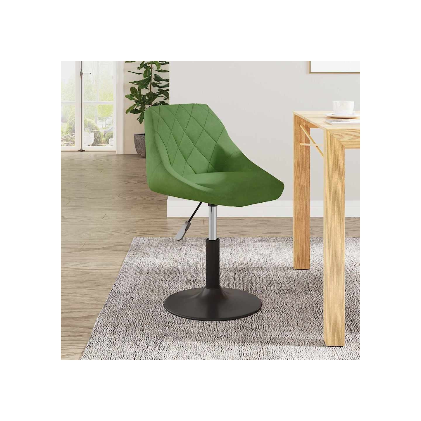 Chaise de salle à manger Vert clair Velours