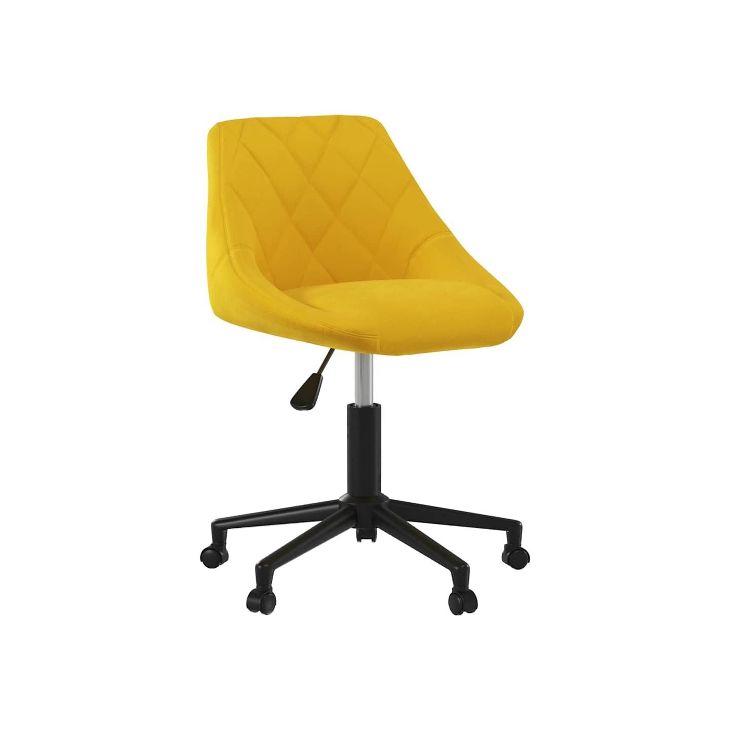 Chaise pivotante de salle à manger Jaune moutarde Velours