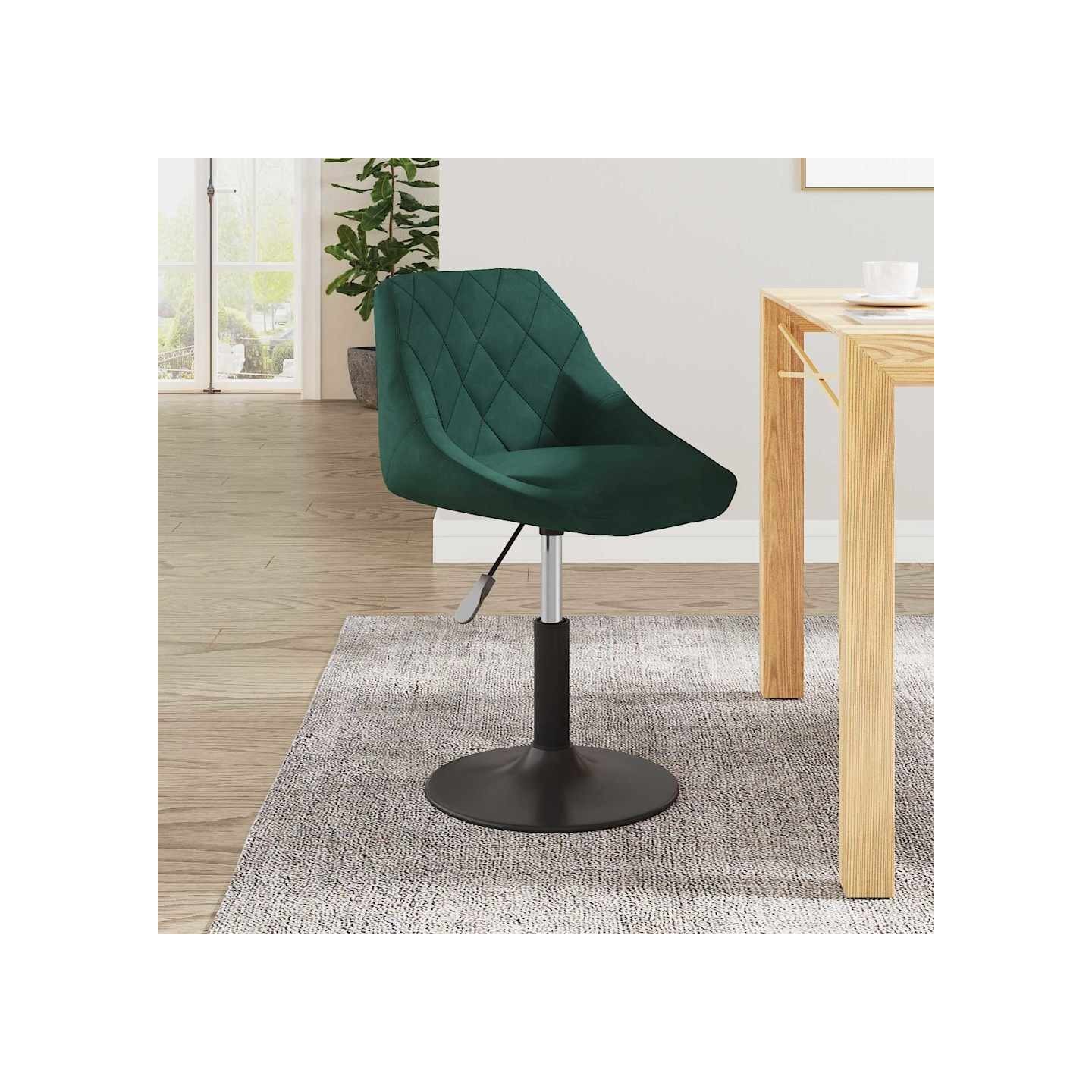 Chaise de salle à manger Vert foncé Velours