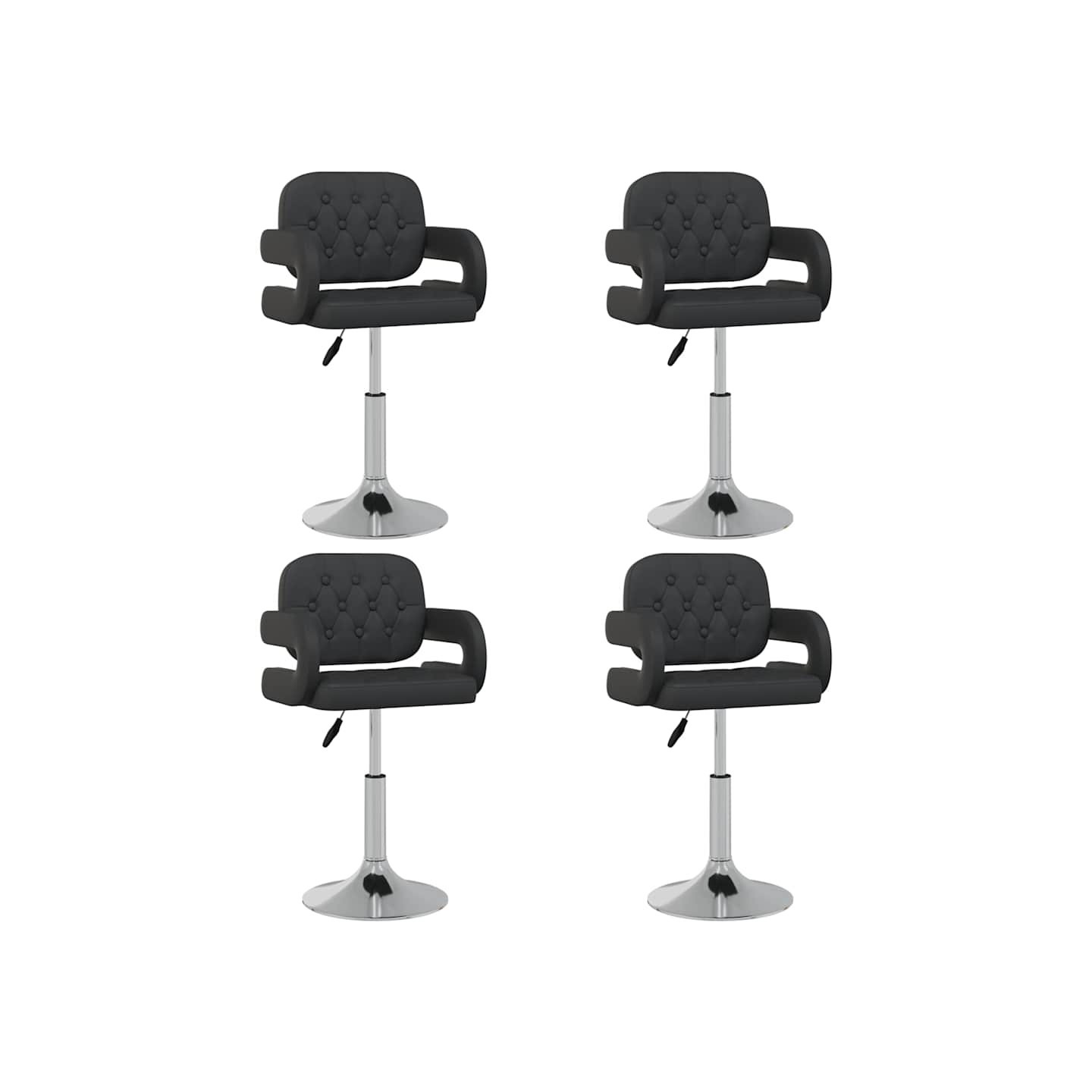 Chaises pivotantes à manger lot de 4 Noir Similicuir