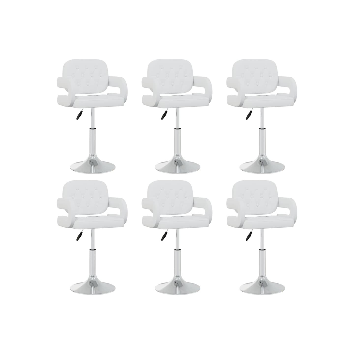 Chaises pivotantes à manger lot de 6 blanc similicuir