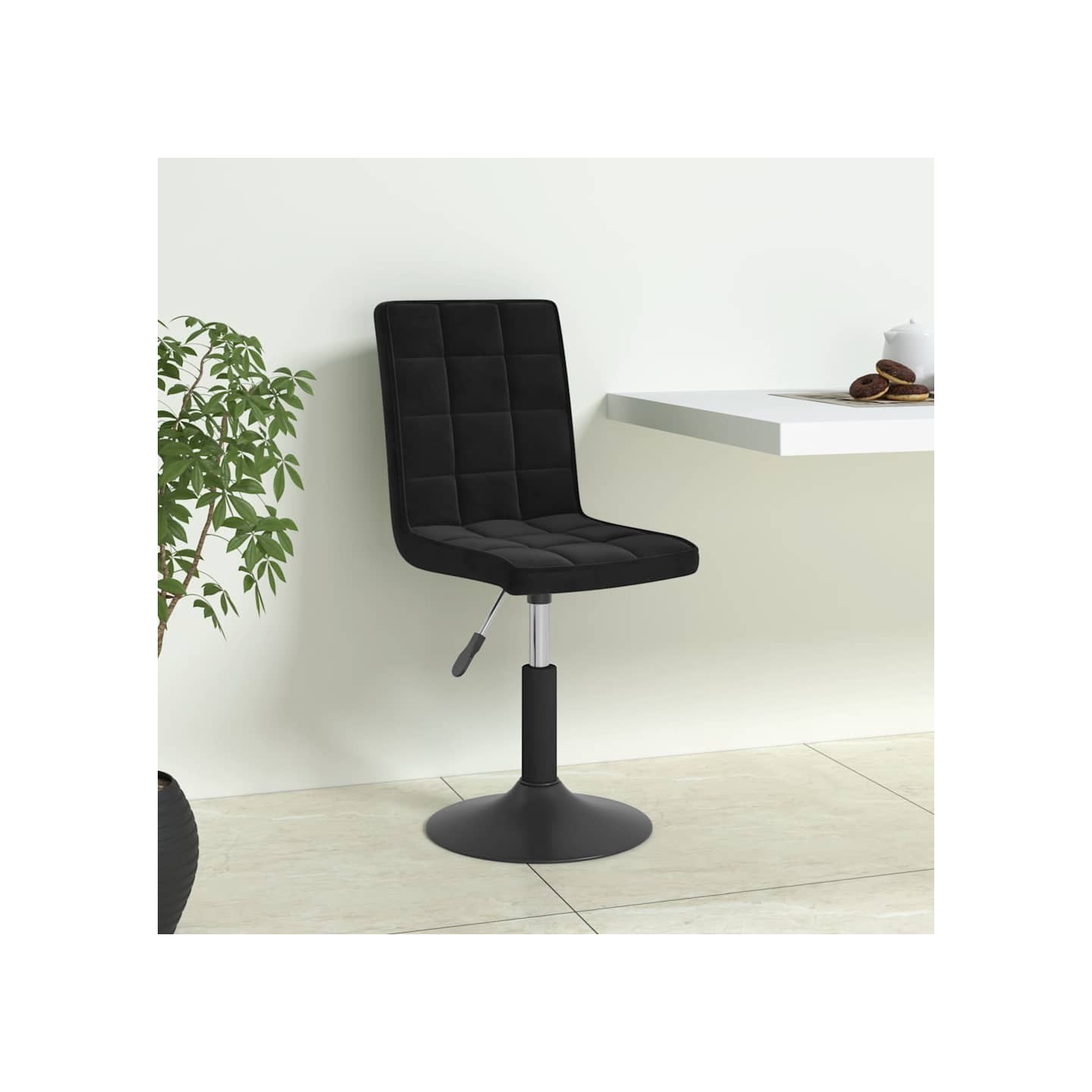 Chaises pivotantes à manger lot de 6 noir velours