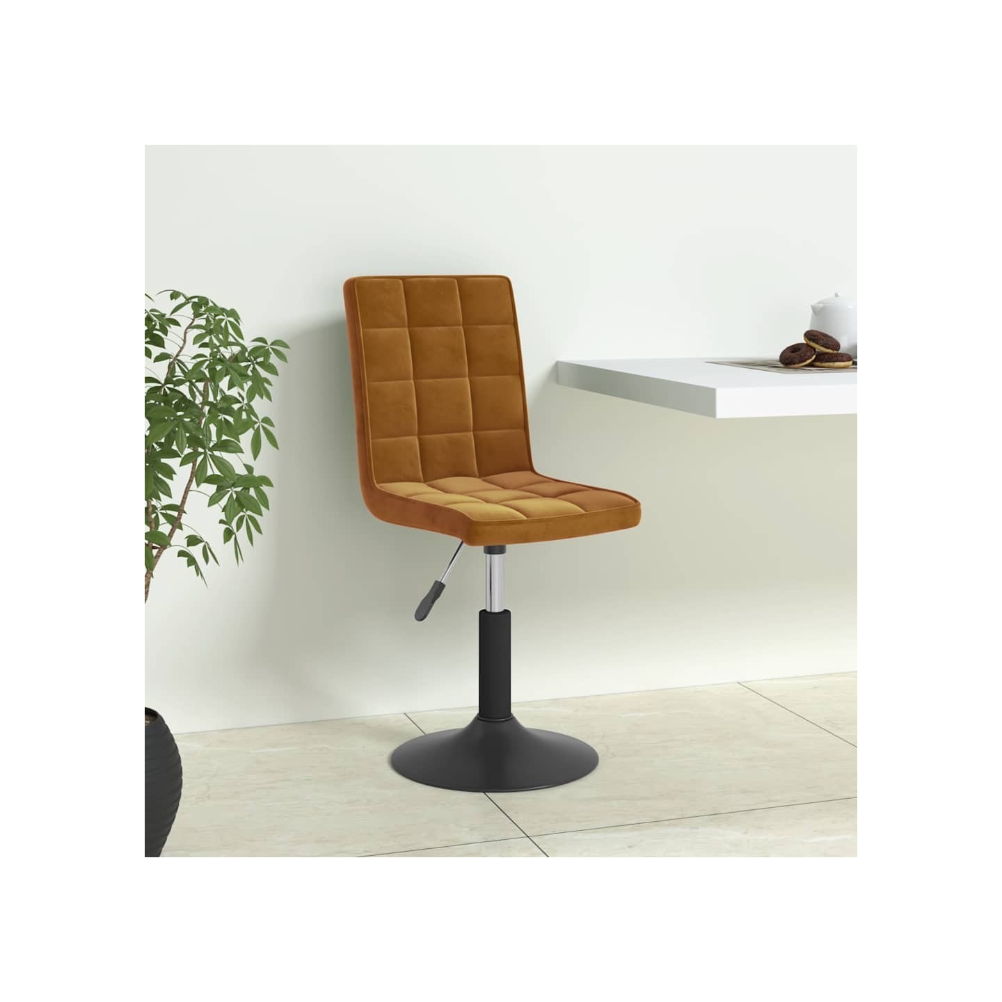 Chaises pivotantes à manger lot de 6 marron velours