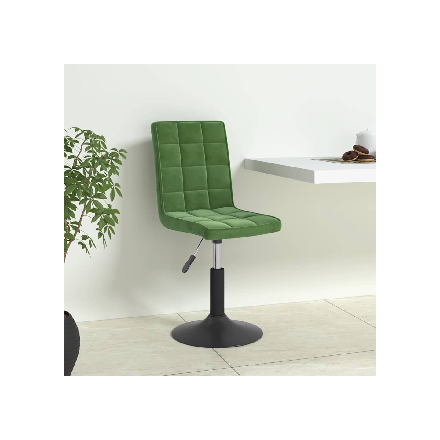 Chaises pivotantes à manger lot de 6 vert foncé velours