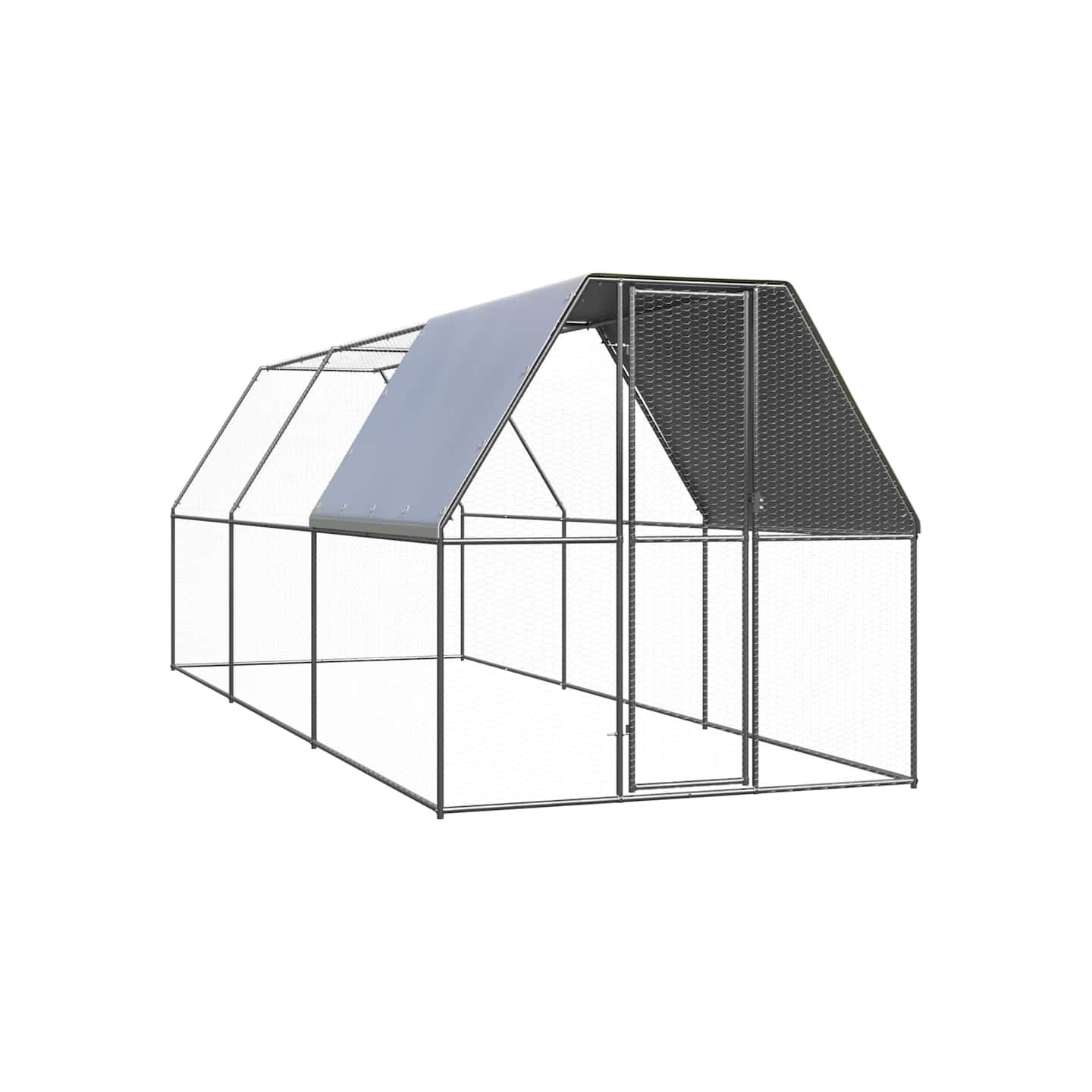Poulailler d'extérieur 2x6x2 m Acier galvanisé