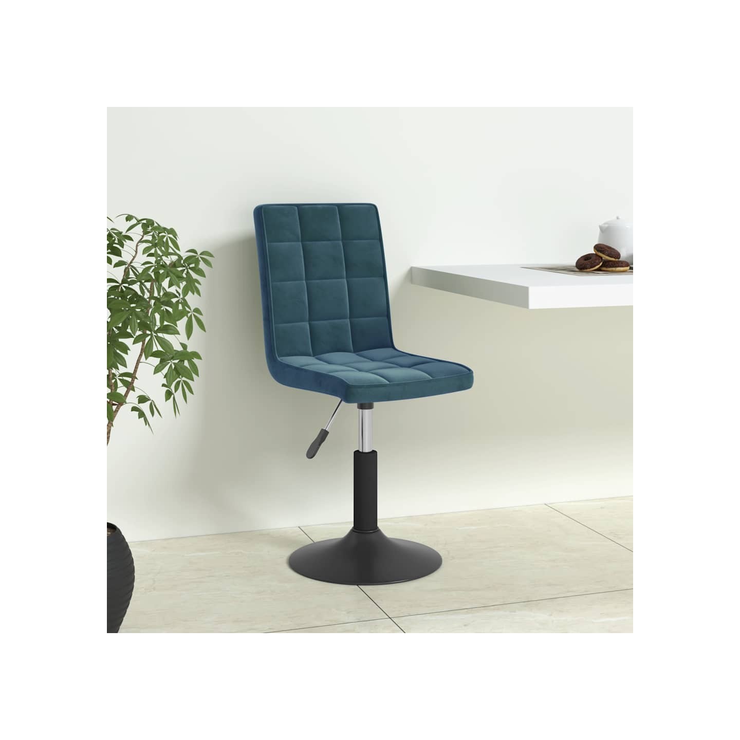 Chaises pivotantes à manger lot de 6 bleu velours