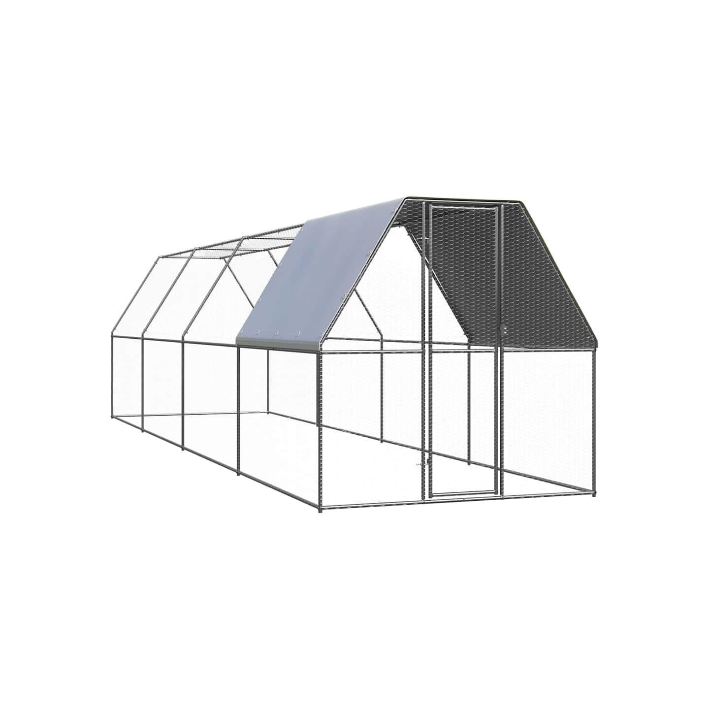 Poulailler d'extérieur 2x8x2 m Acier galvanisé