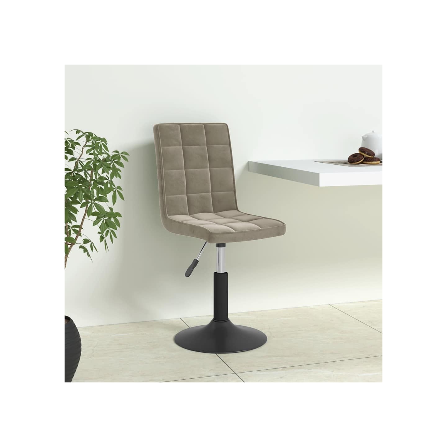 Chaises pivotantes à manger lot de 6 gris clair velours