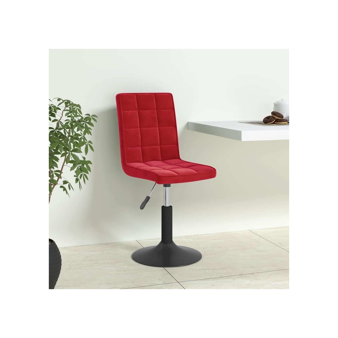 Chaises à manger pivotantes lot de 6 rouge bordeaux velours