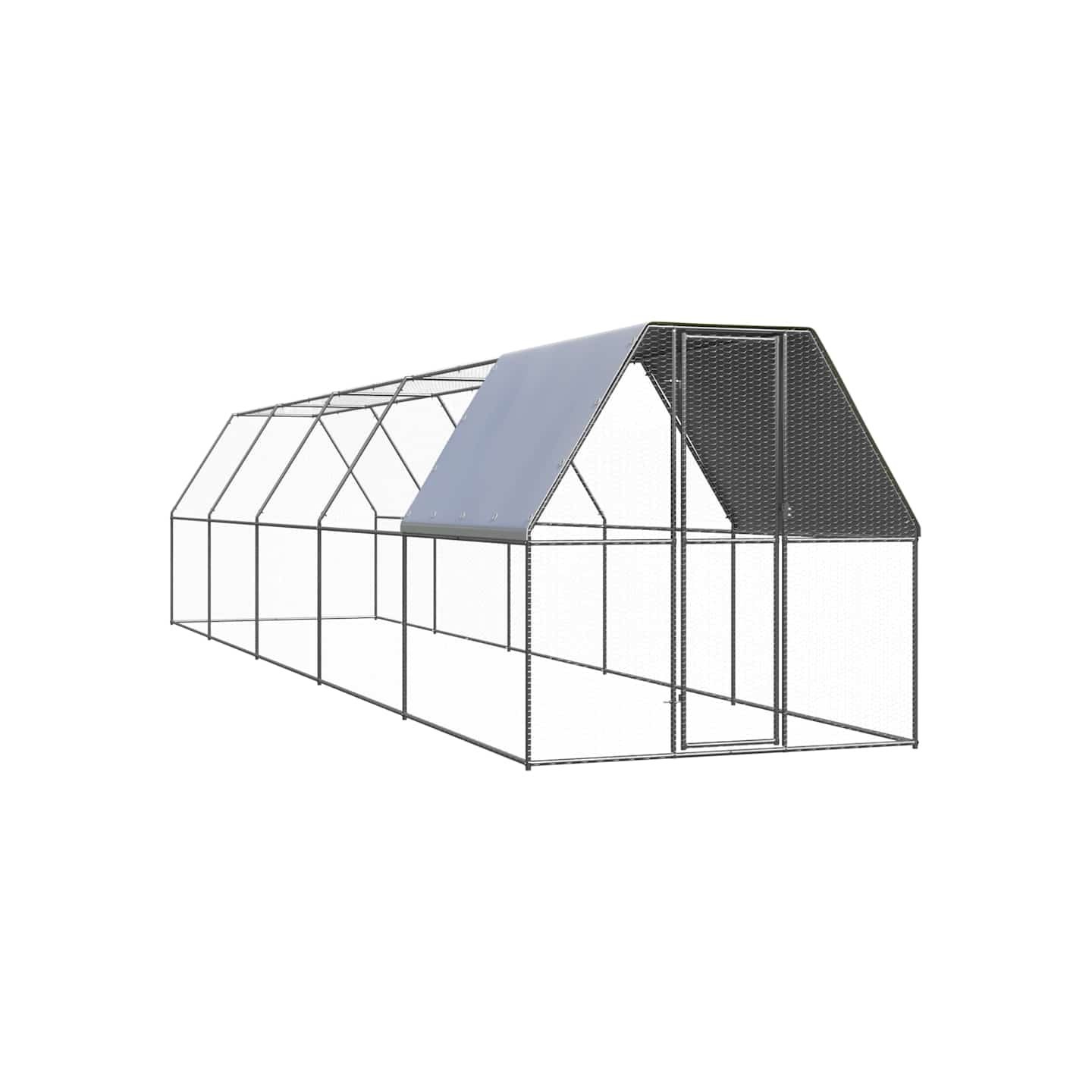 Poulailler d'extérieur 2x10x2 m Acier galvanisé