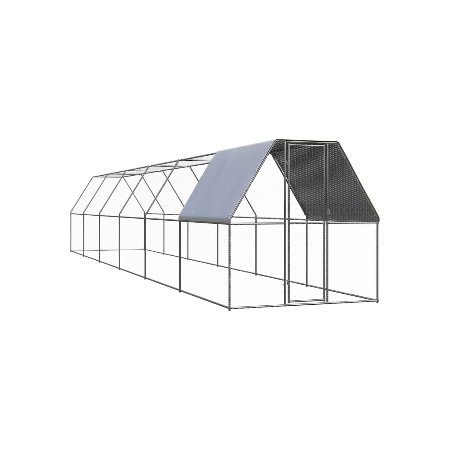 Poulailler d'extérieur 2x12x2 m Acier galvanisé