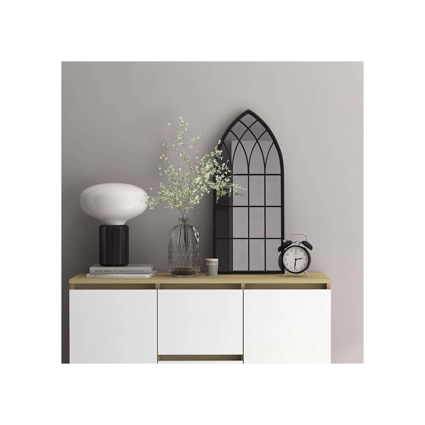 Miroir Noir 70x30 cm Fer pour utilisation à l'intérieur