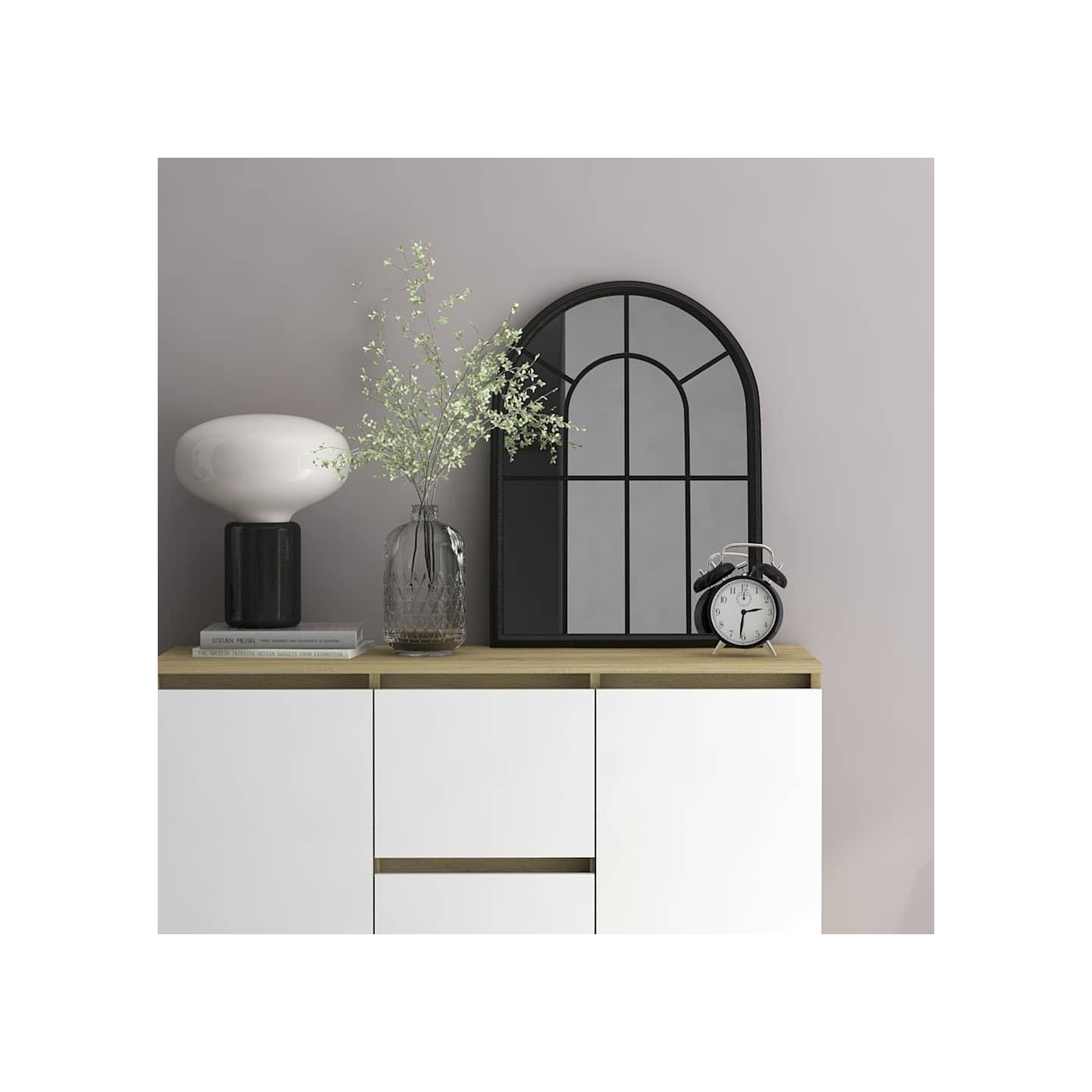 Miroir Noir 60x45 cm Fer pour utilisation à l'intérieur
