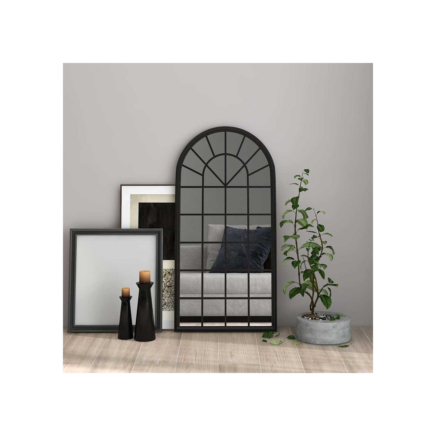 Miroir Noir 90x45 cm Fer pour utilisation à l'intérieur