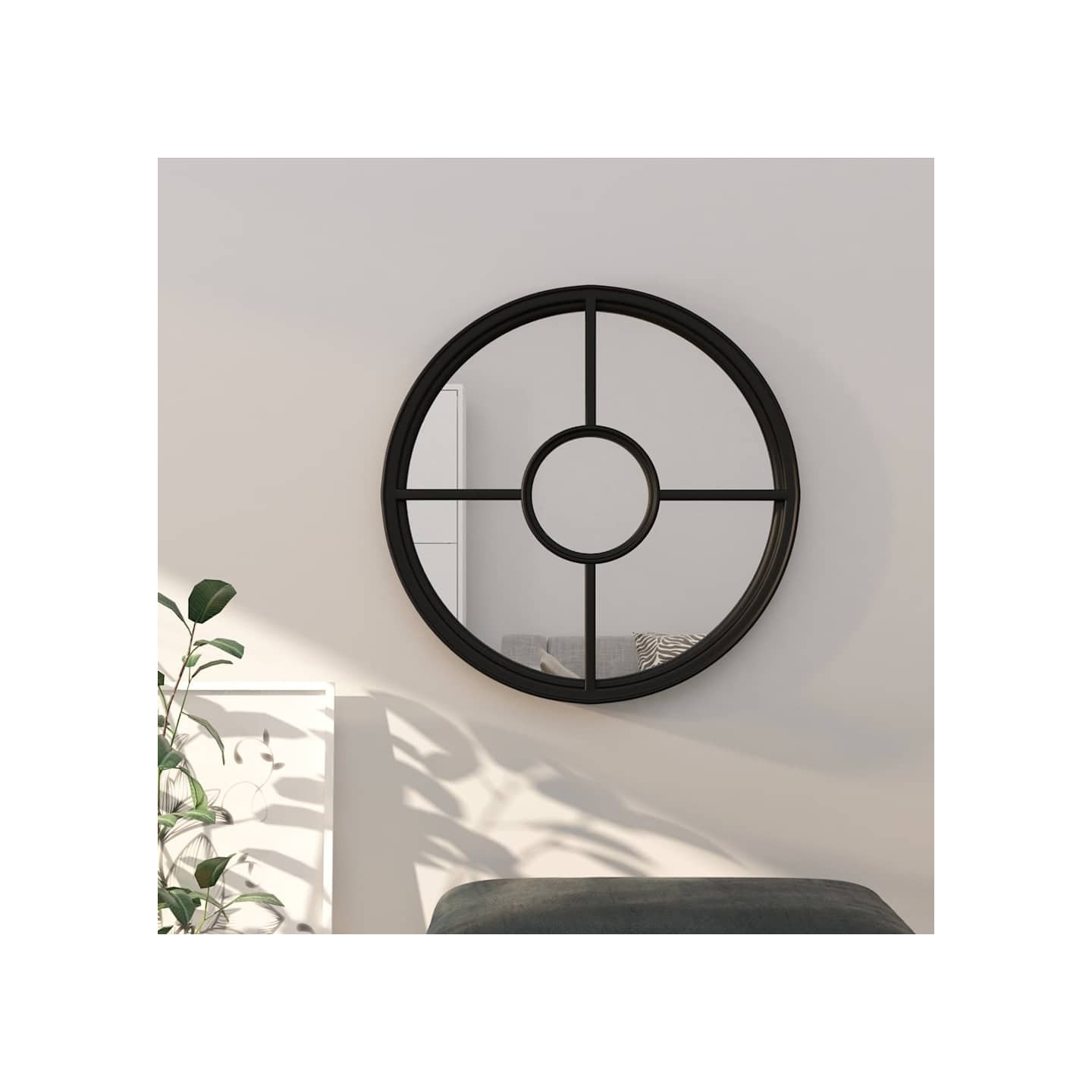 Miroir Noir 40x4 cm Fer pour utilisation à l'intérieur