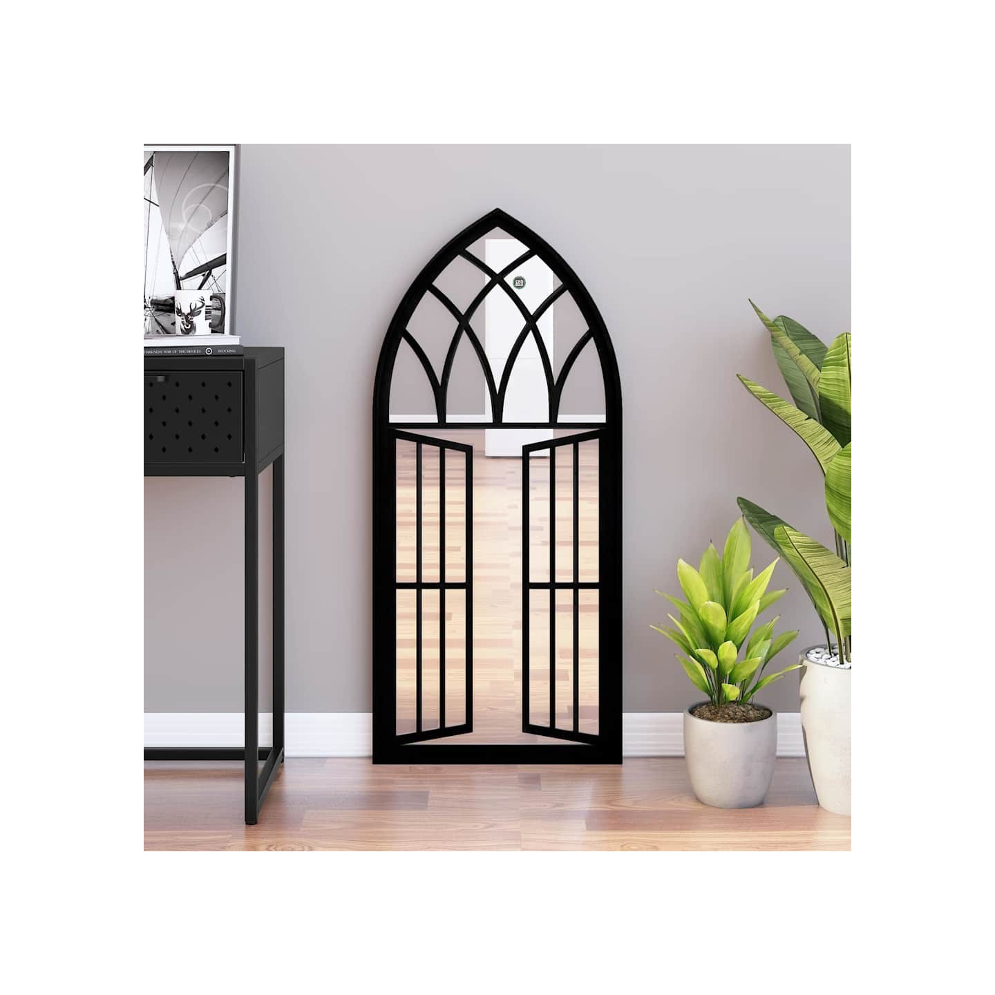 Miroir Noir 100x45 cm Fer pour utilisation à l'intérieur
