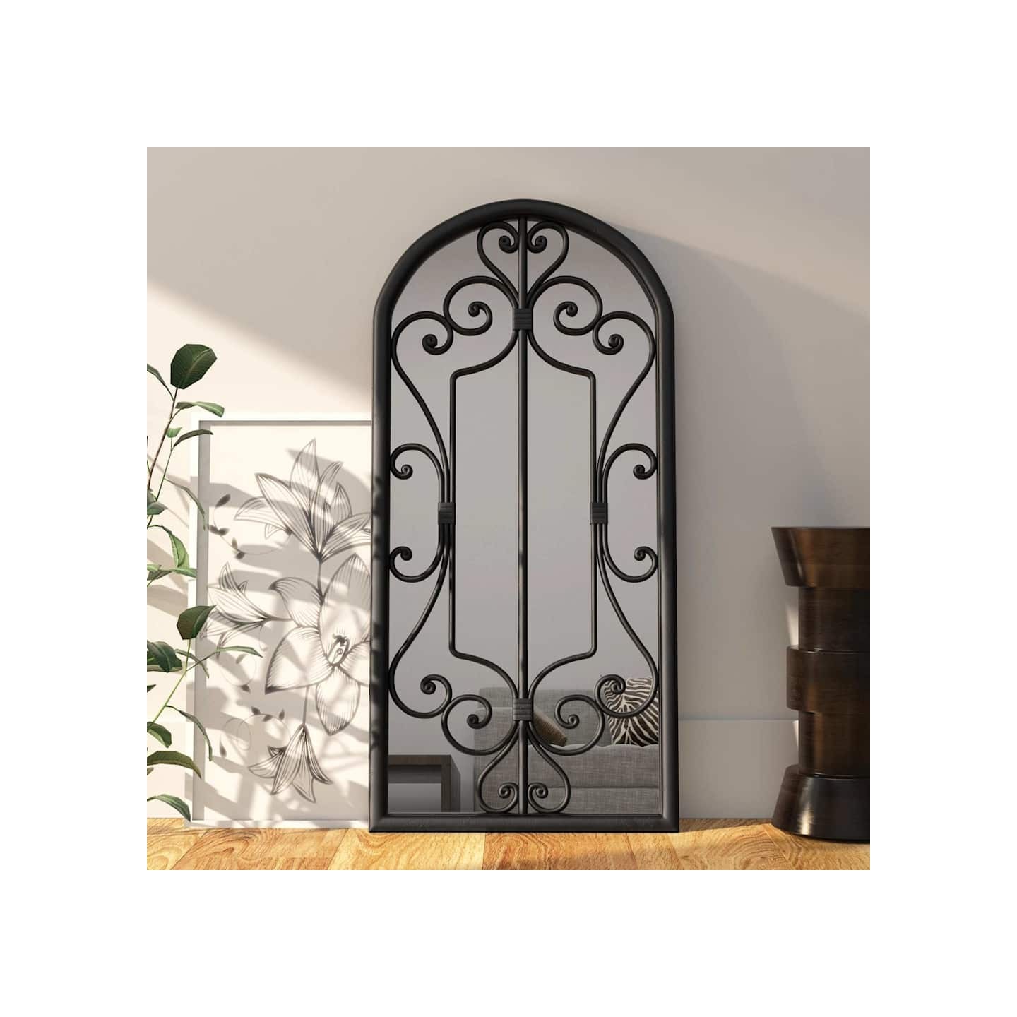 Miroir Noir 100x45 cm Fer pour utilisation à l'intérieur