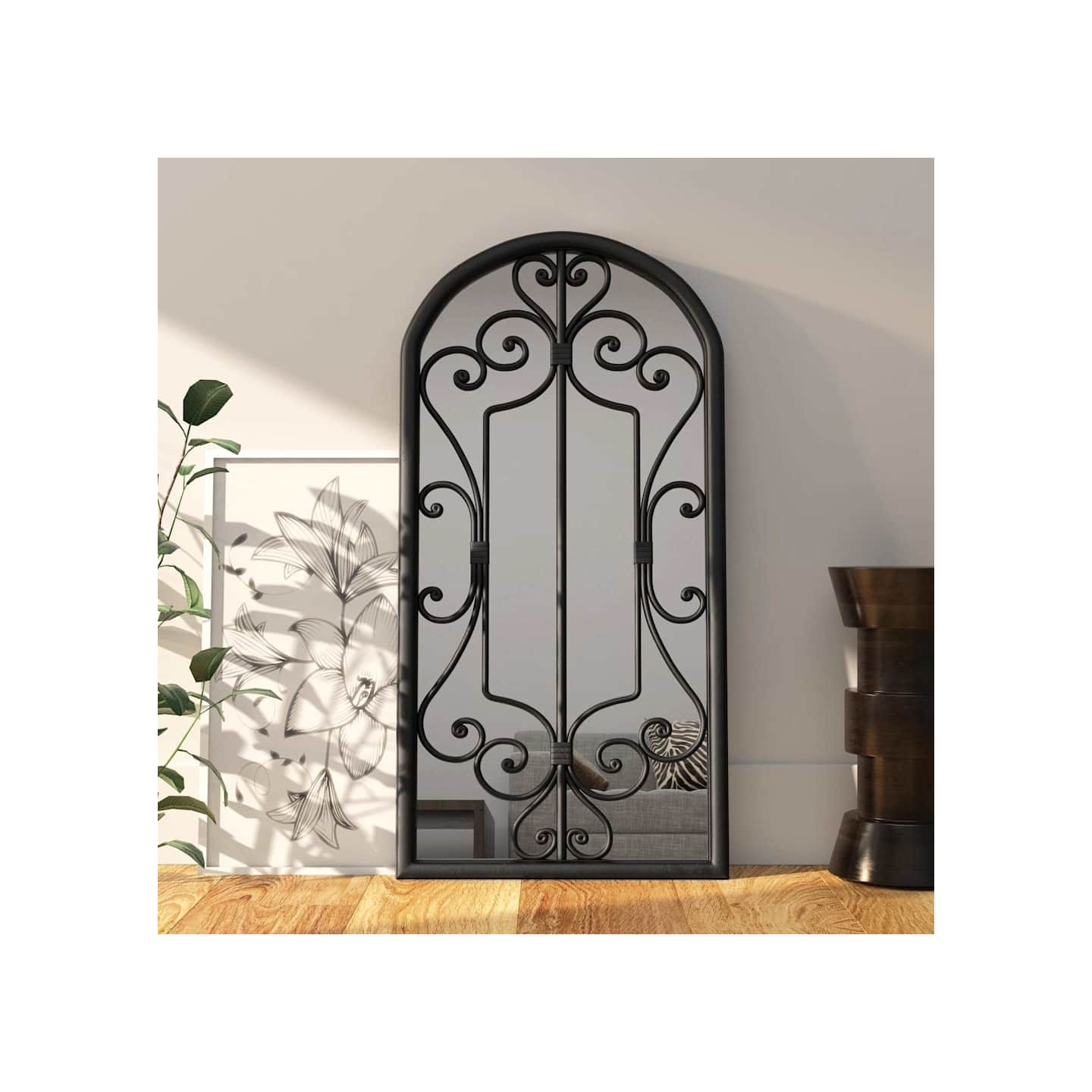 Miroir Noir 70x30 cm Fer pour utilisation à l'intérieur