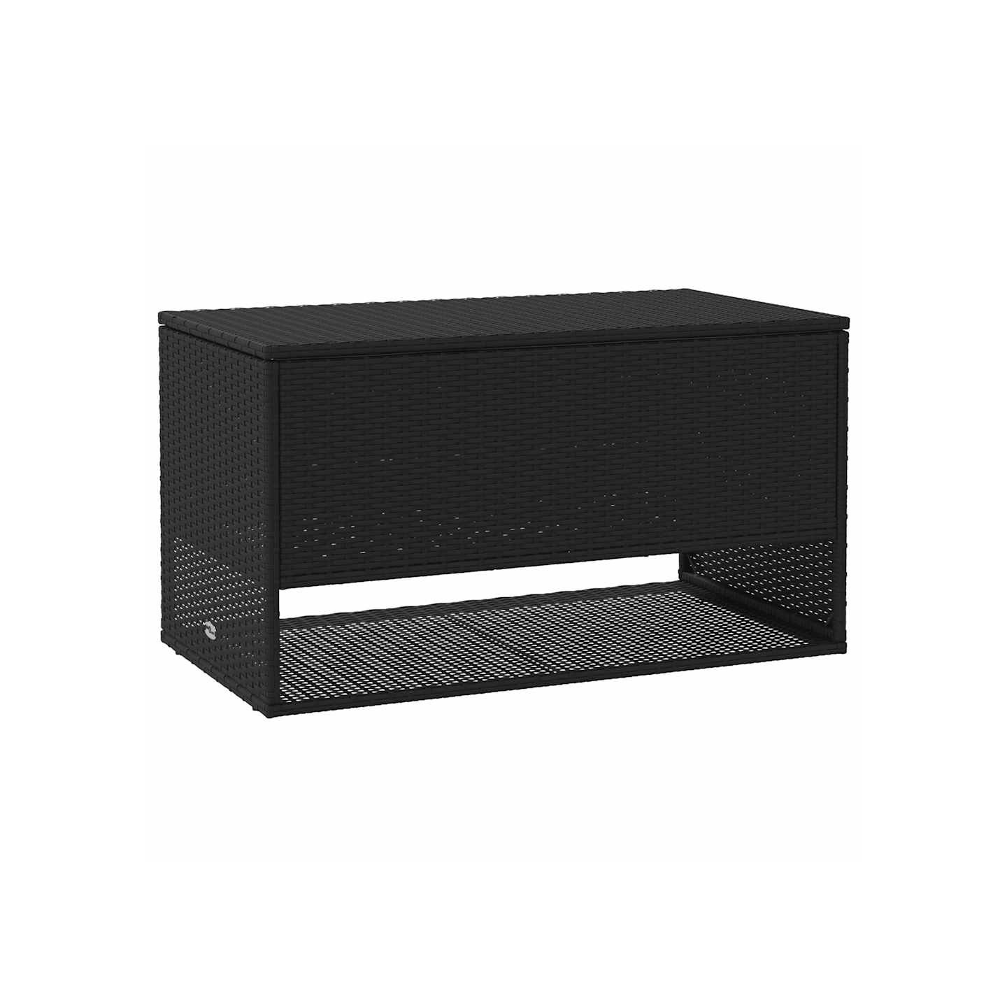 Coffre à coussins d'extérieur noir 100x55x55,5cm résine tressée