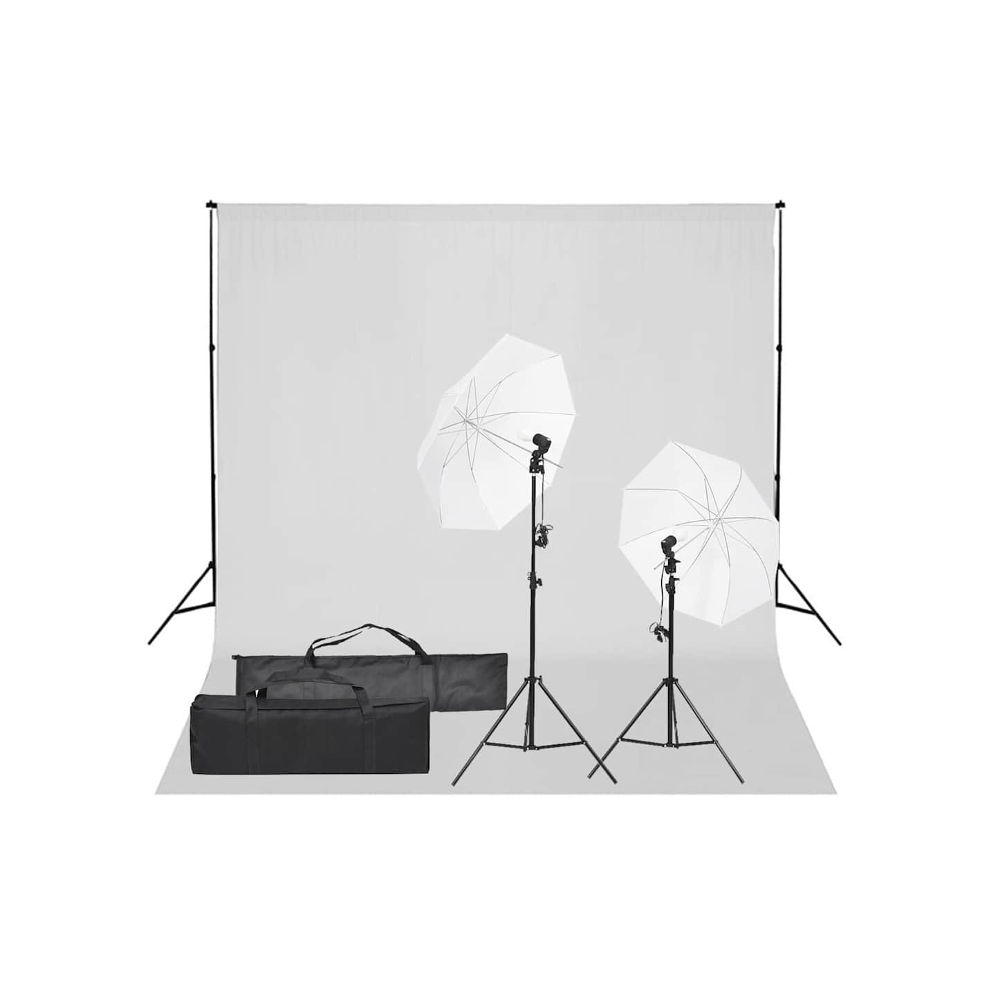 Kit de studio photo avec éclairage et toile de fond