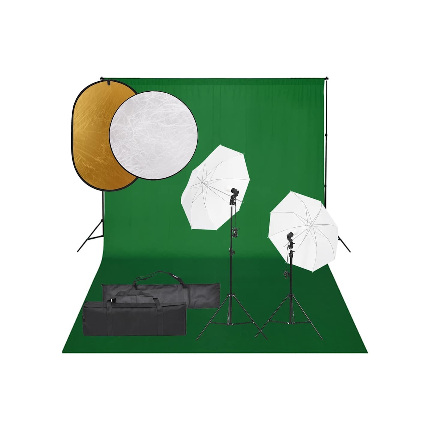 Kit de studio photo avec éclairage toile de fond et réflecteur