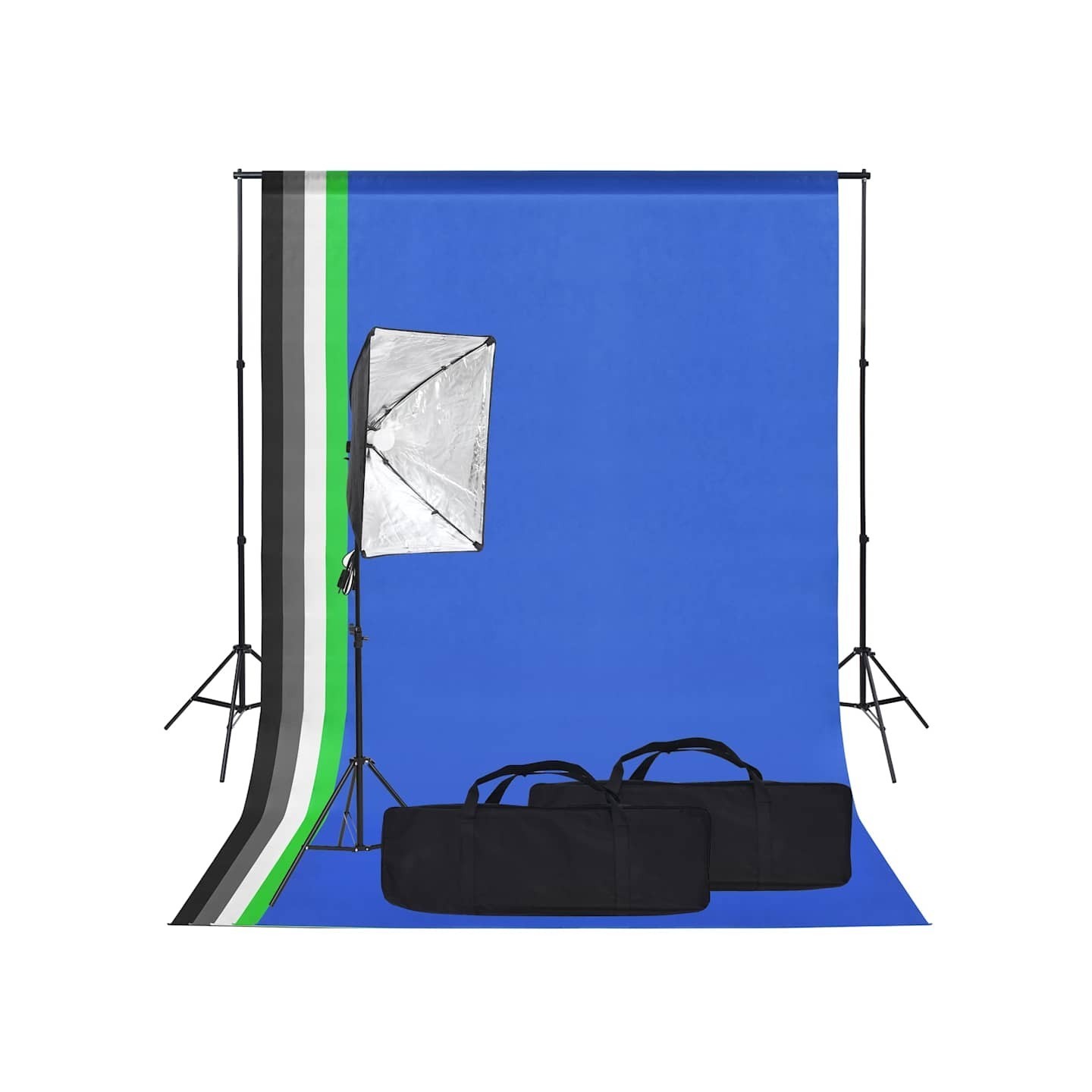Kit de studio photo avec boîte à lumière et toile de fond