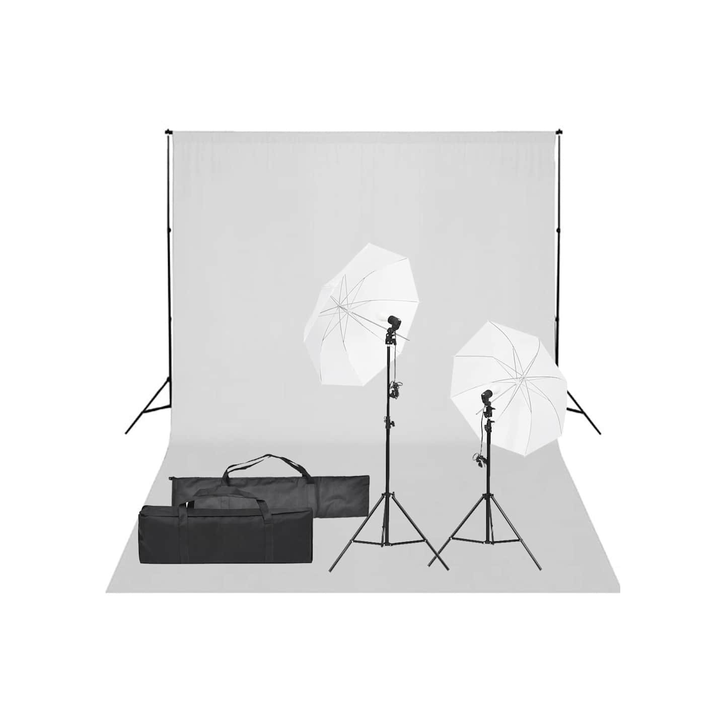 Kit de studio photo avec éclairage et toile de fond