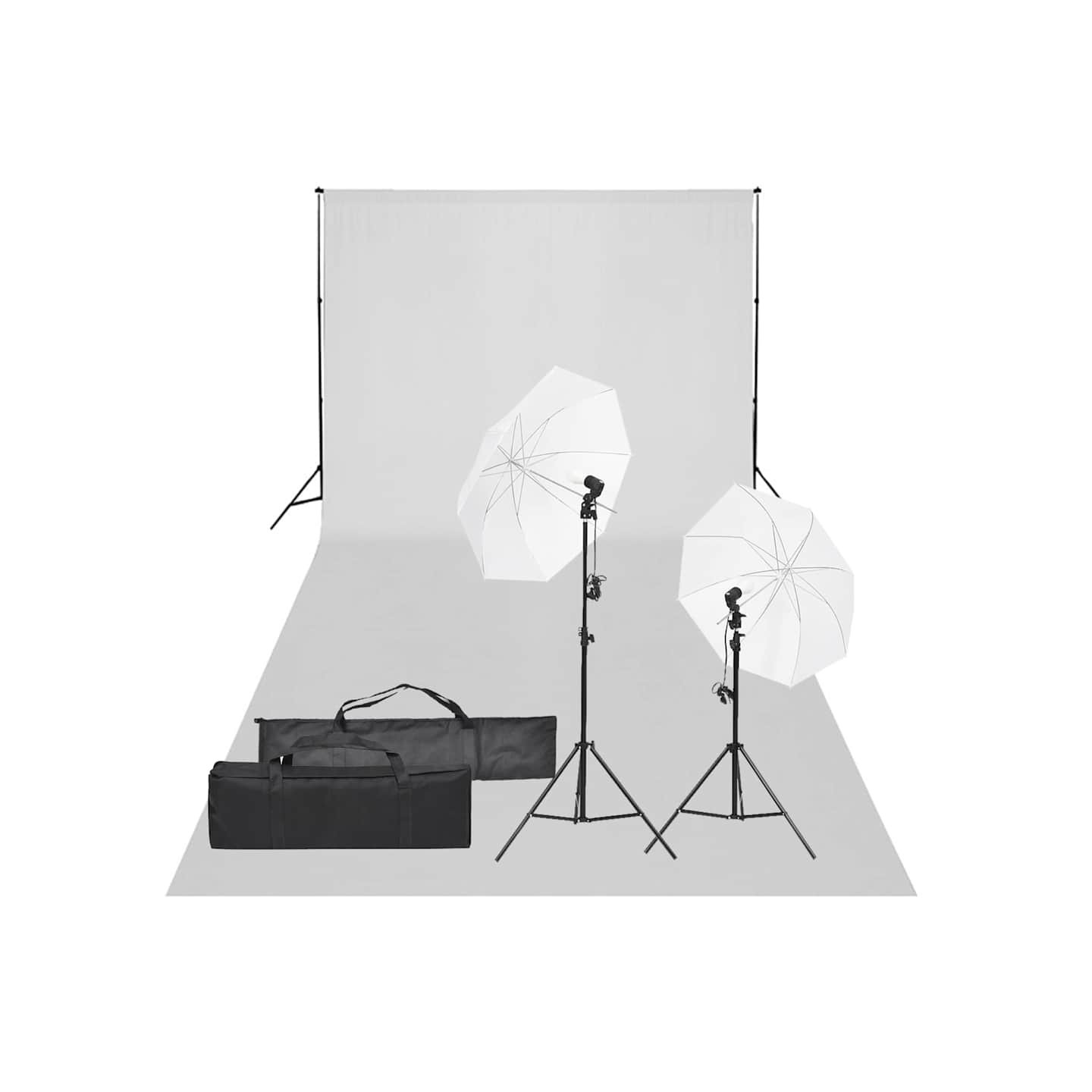 Kit de studio photo avec éclairage et toile de fond