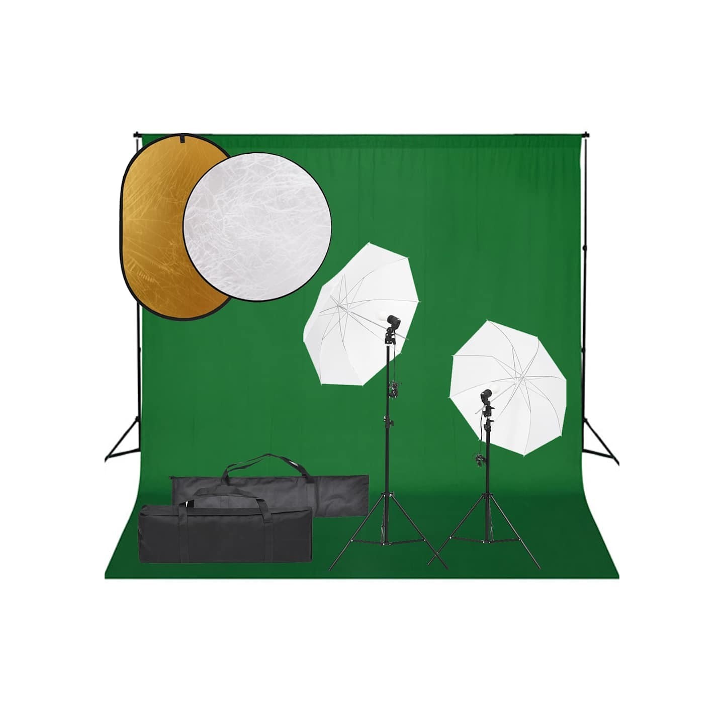 Kit de studio photo avec éclairage toile de fond et réflecteur