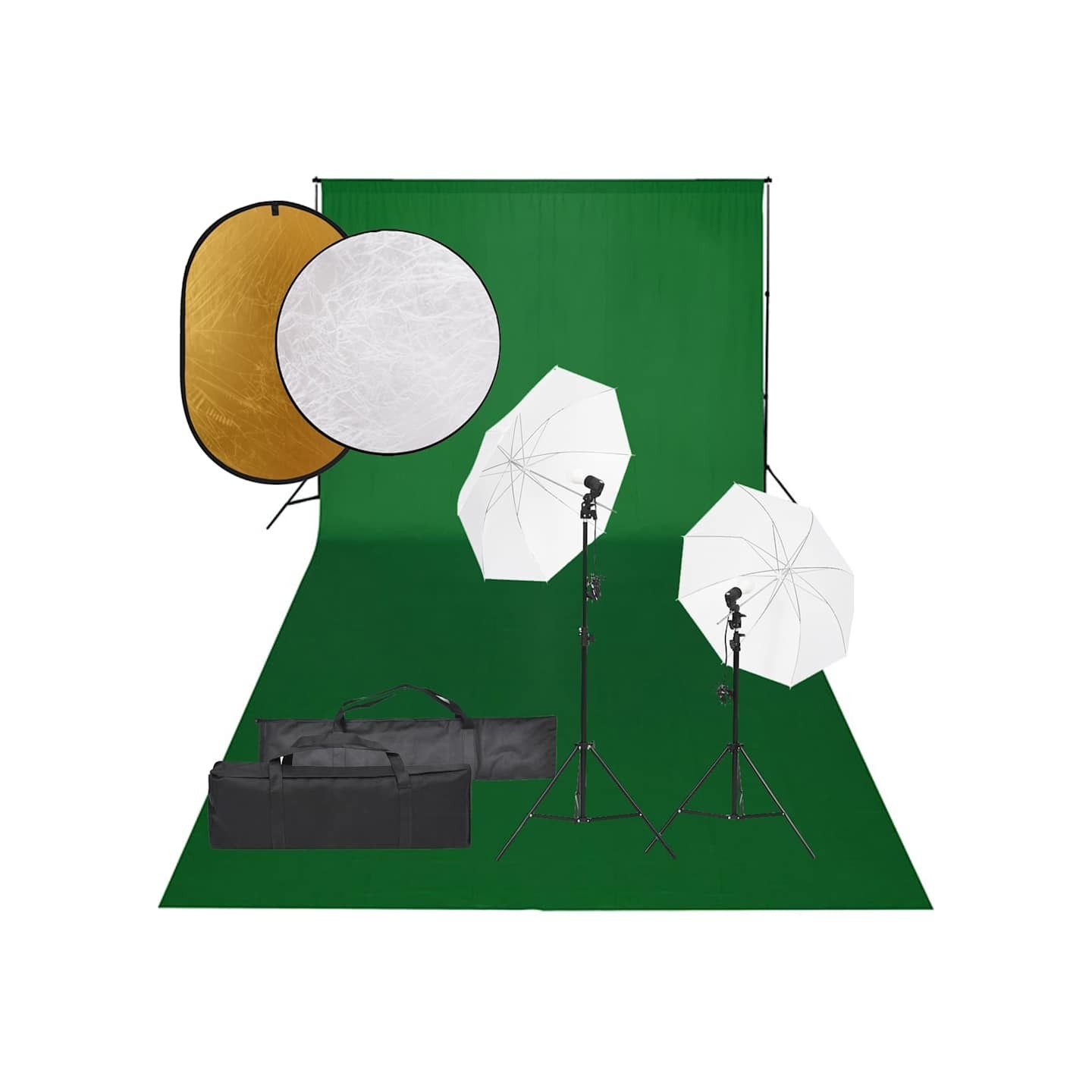 Kit de studio photo avec éclairage toile de fond et réflecteur