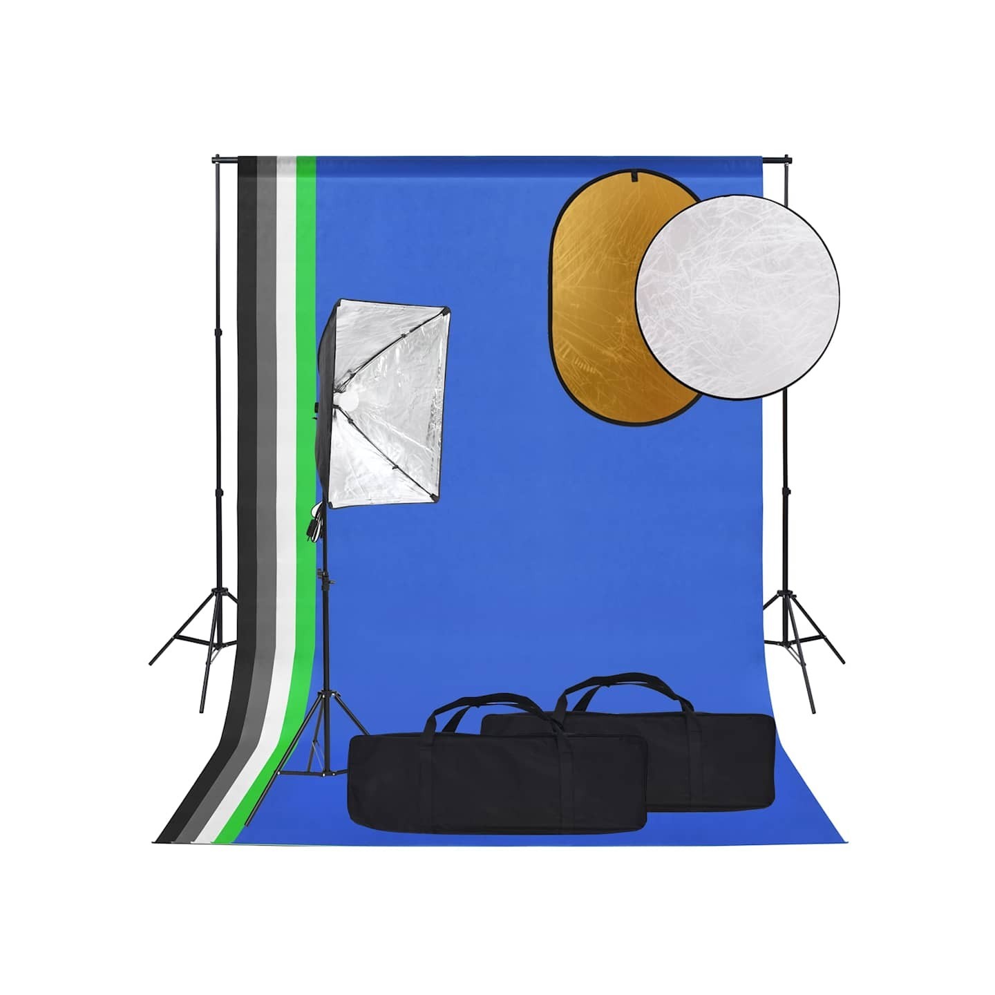 Kit de studio photo boîte à lumière toile de fond et réflecteur