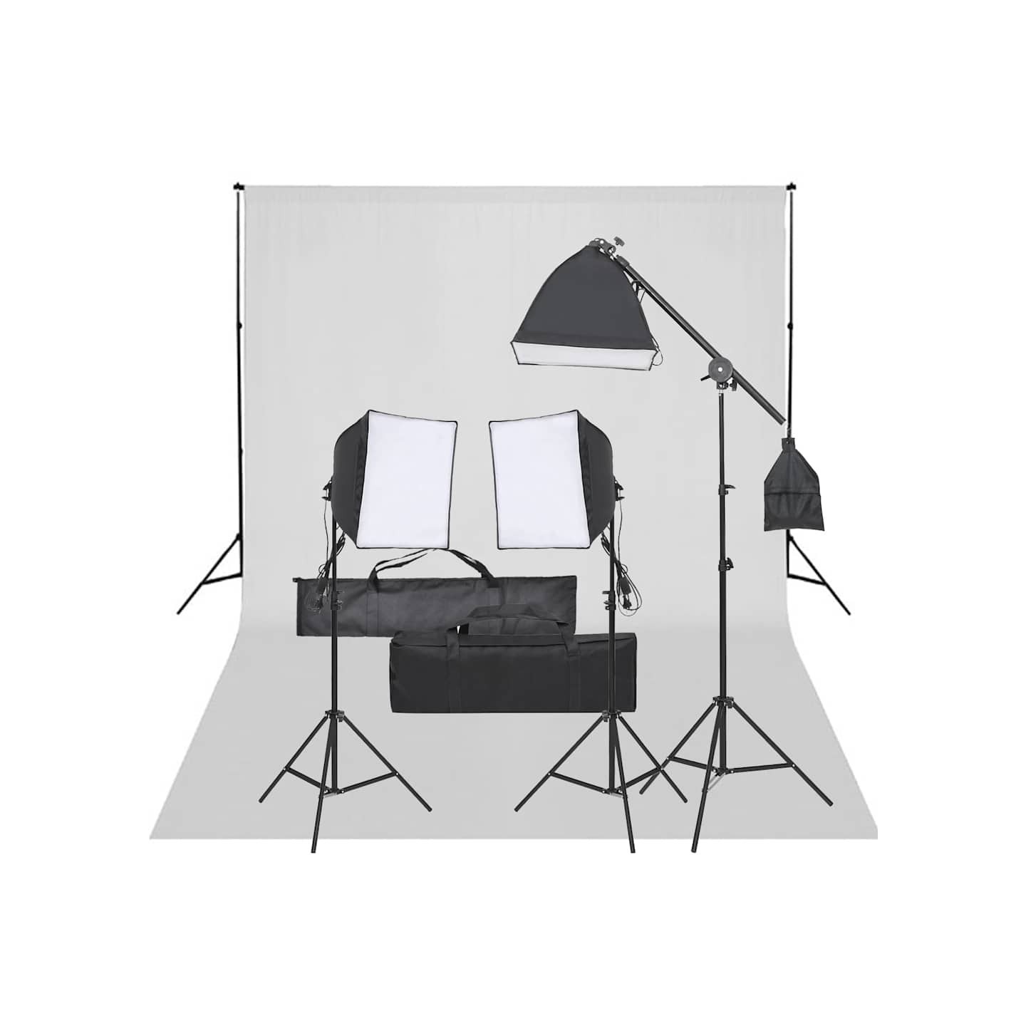 Kit de studio photo avec éclairage et toile de fond