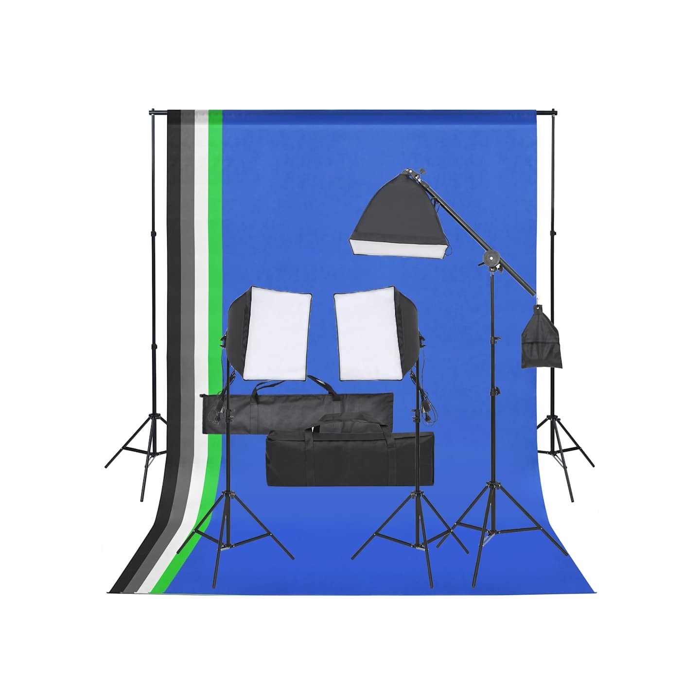 Kit de studio photo avec éclairage et toile de fond