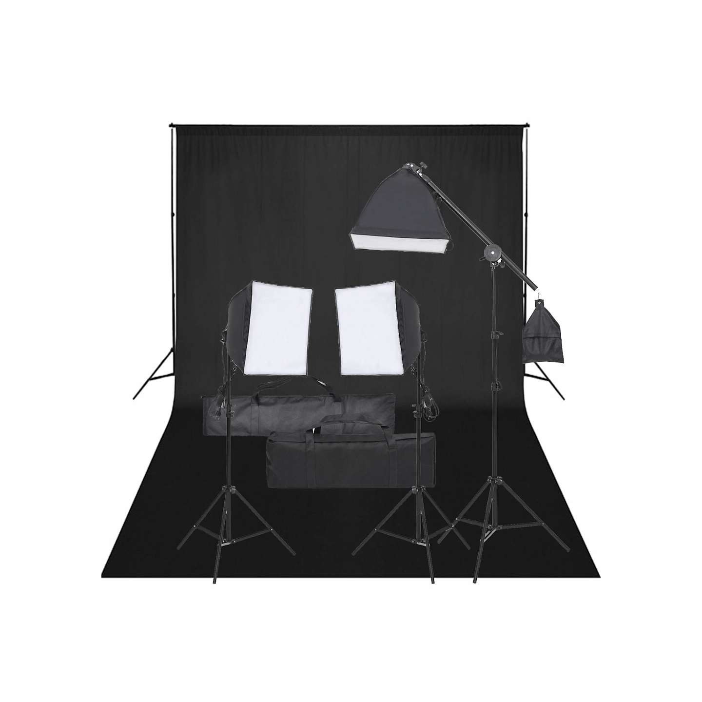 Kit de studio photo avec éclairage et toile de fond