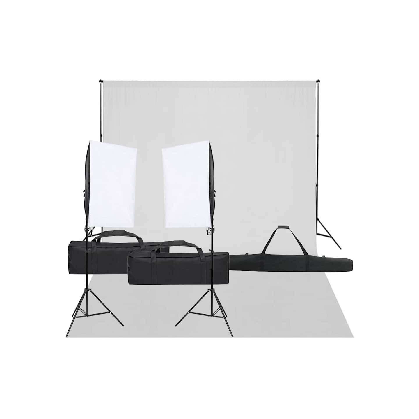 Kit de studio photo avec éclairage et toile de fond