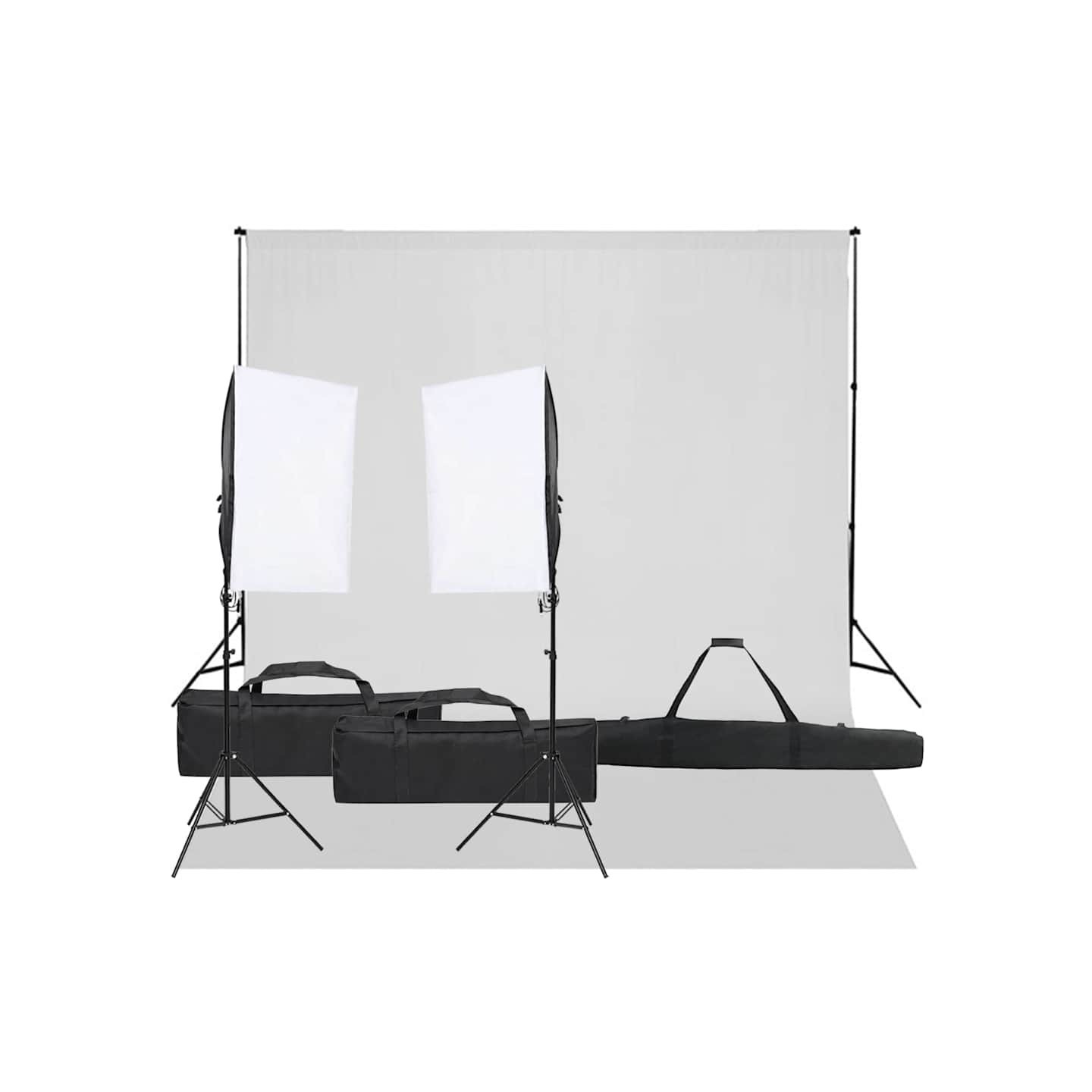 Kit de studio photo avec éclairage et toile de fond