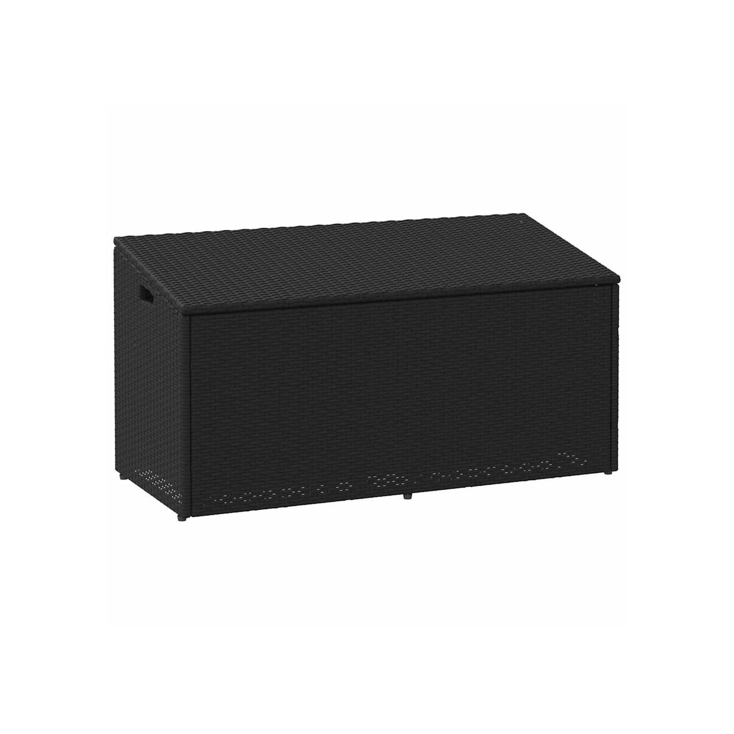 Coffre de rangement de jardin Noir 110x50x58 cm Résine tressée