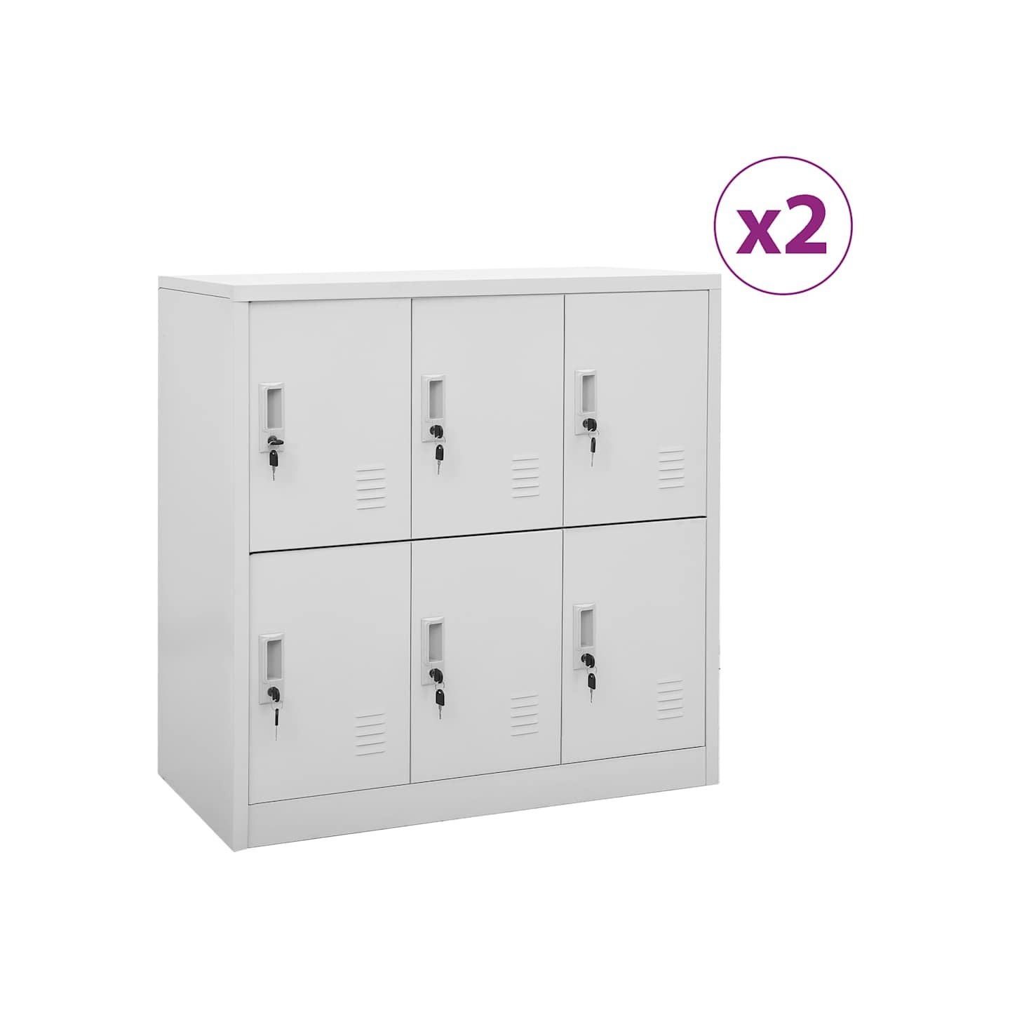 Armoires à casiers 2 pcs Gris clair 90x45x92,5 cm Acier