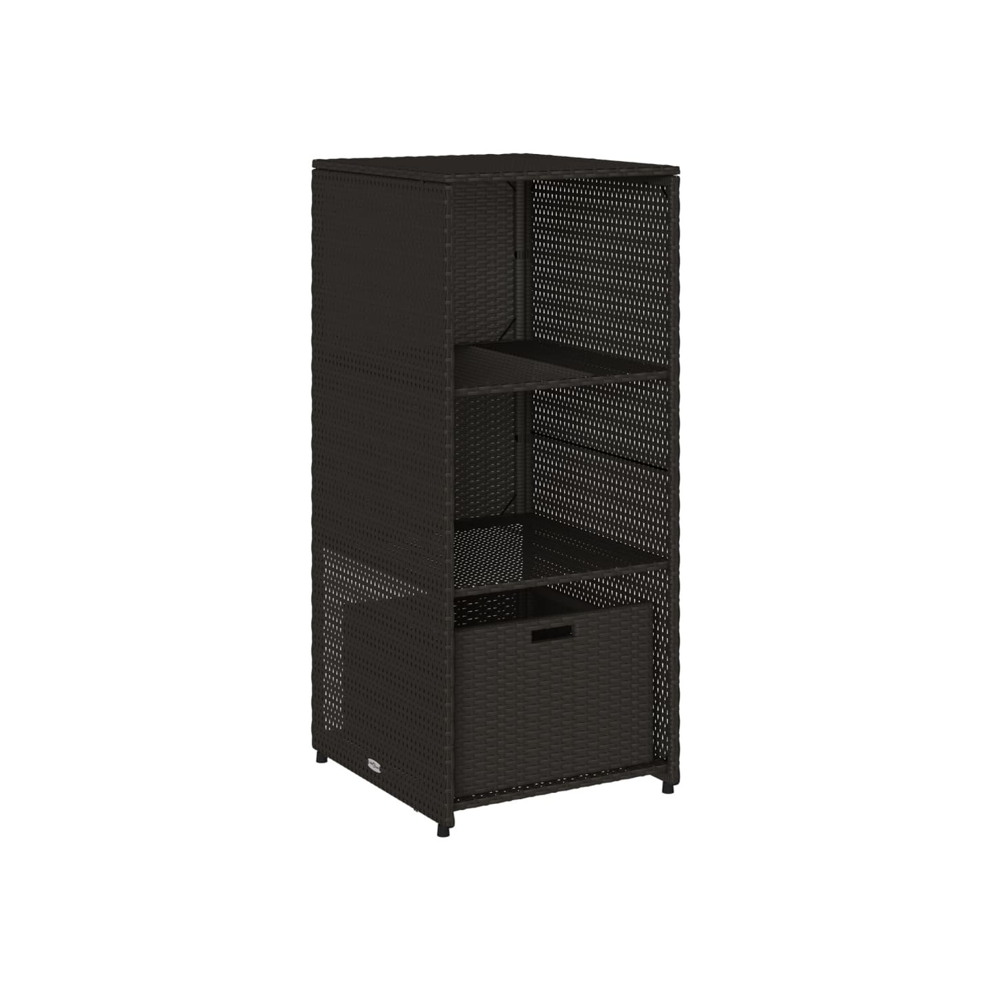 Armoire de rangement de jardin noir 50x55x115 cm résine tressée