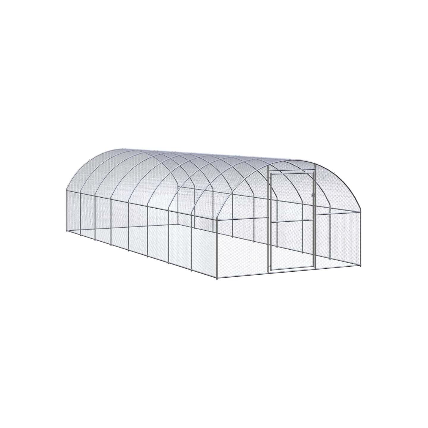 Poulailler d'extérieur 3x8x2 m Acier galvanisé