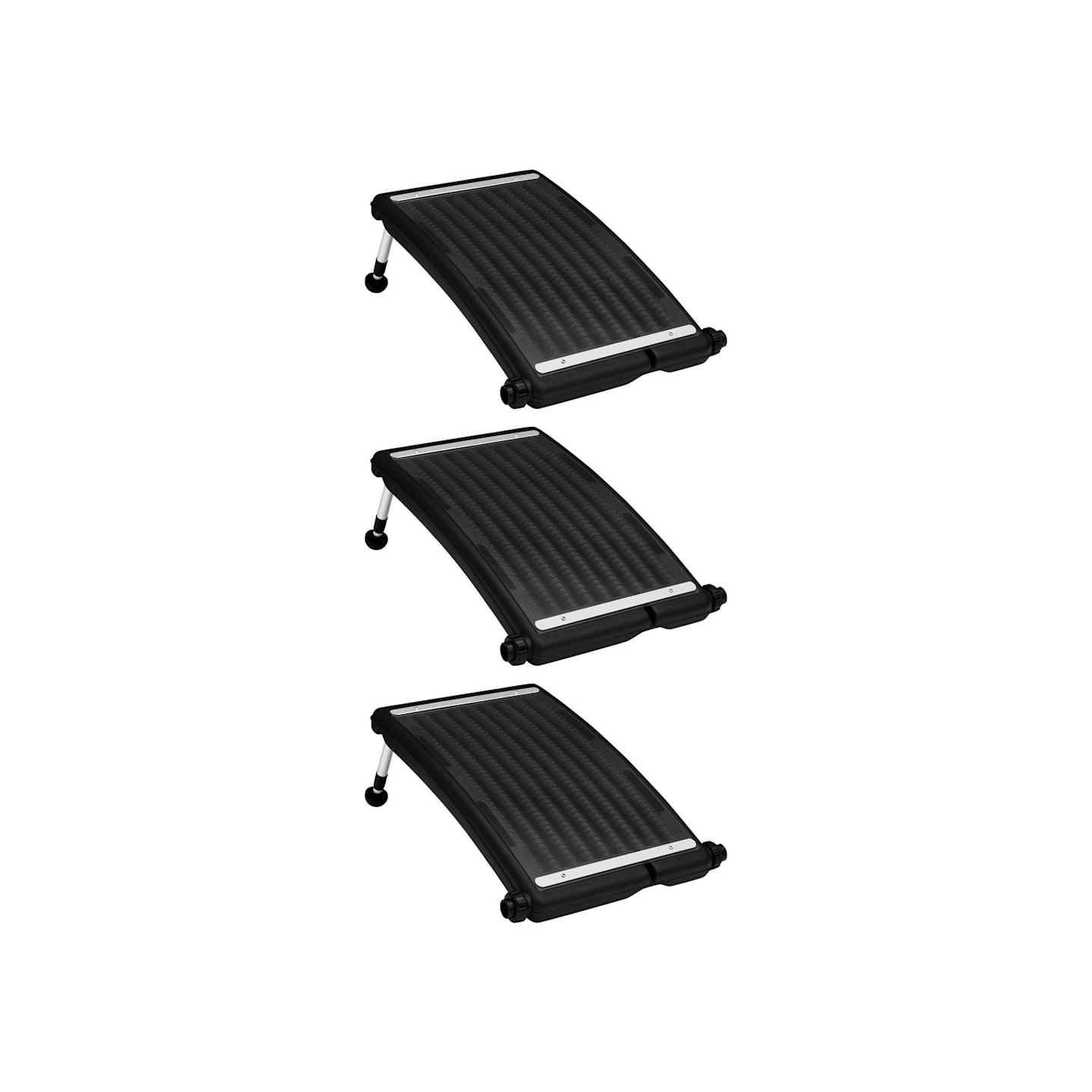 Panneaux de chauffage solaire de piscine courbés 3pcs 72,5x46cm