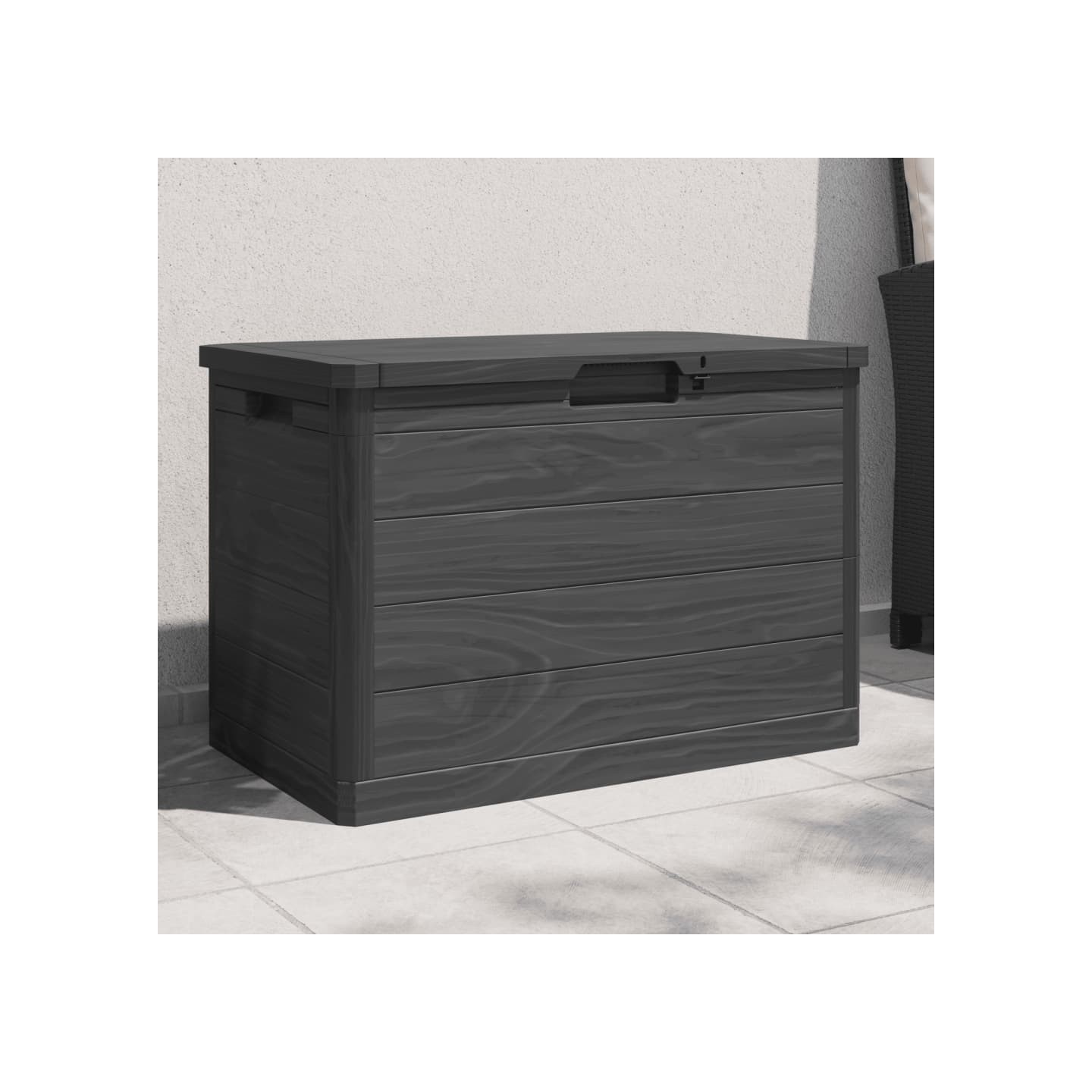 Boîte à coussins d'extérieur anthracite 77,5x44,5x53 cm PP