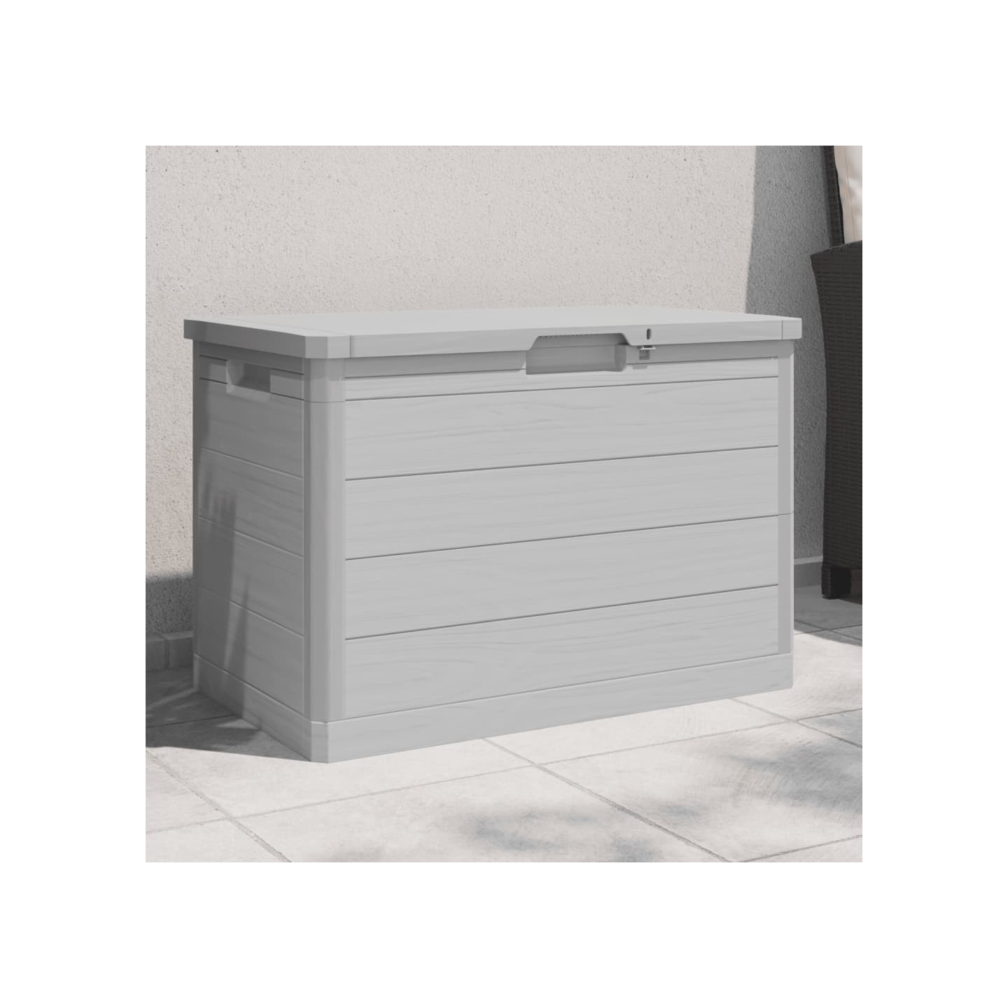 Boîte à coussins d'extérieur gris 77,5x44,5x53 cm polypropylène
