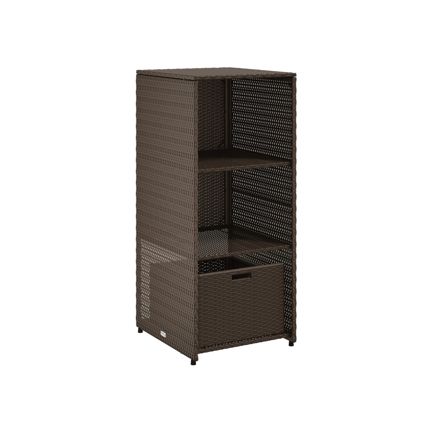 Armoire de rangement jardin marron 50x55x115 cm résine tressée