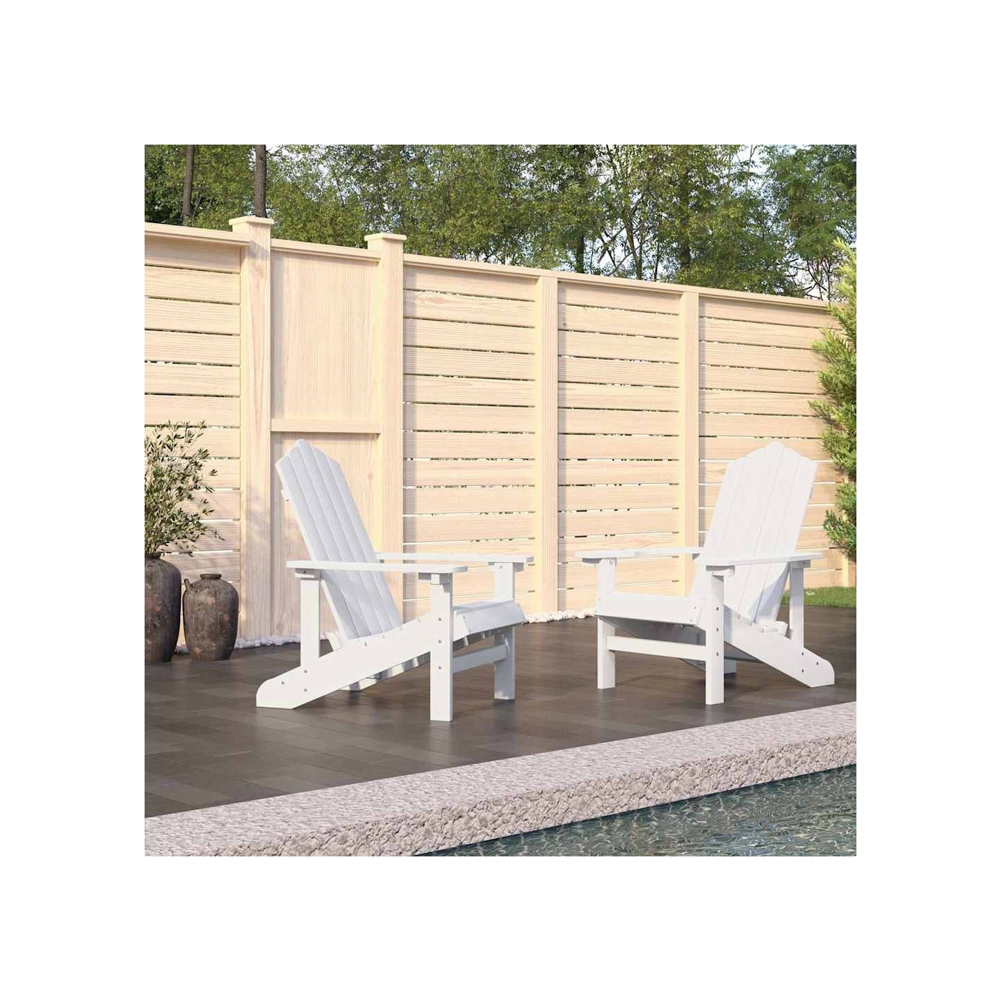 Chaises de jardin Adirondack lot de 2 PEHD Blanc