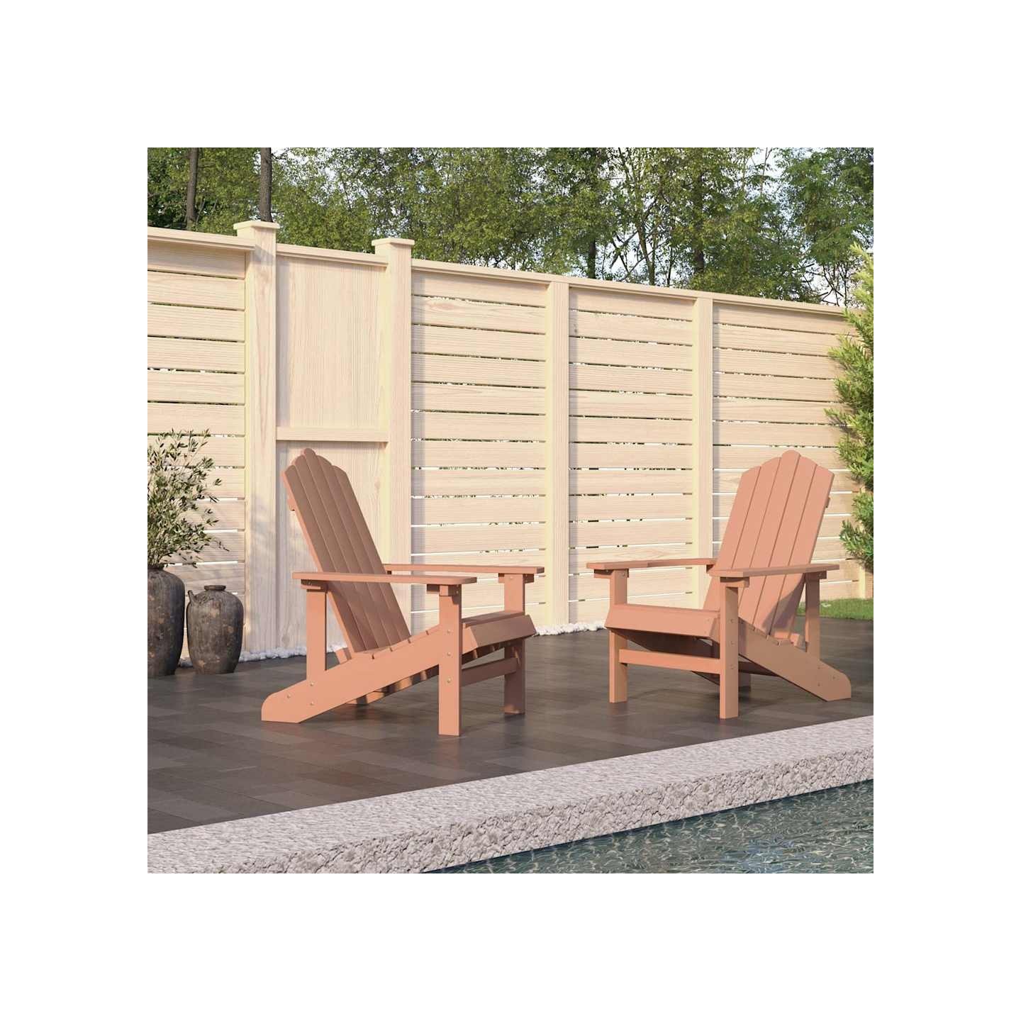 Chaises de jardin Adirondack lot de 2 PEHD Marron