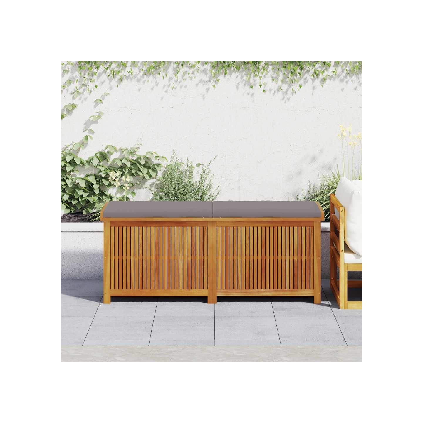 Boîte à coussins d'extérieur 150x50x60,5cm bois massif d'acacia