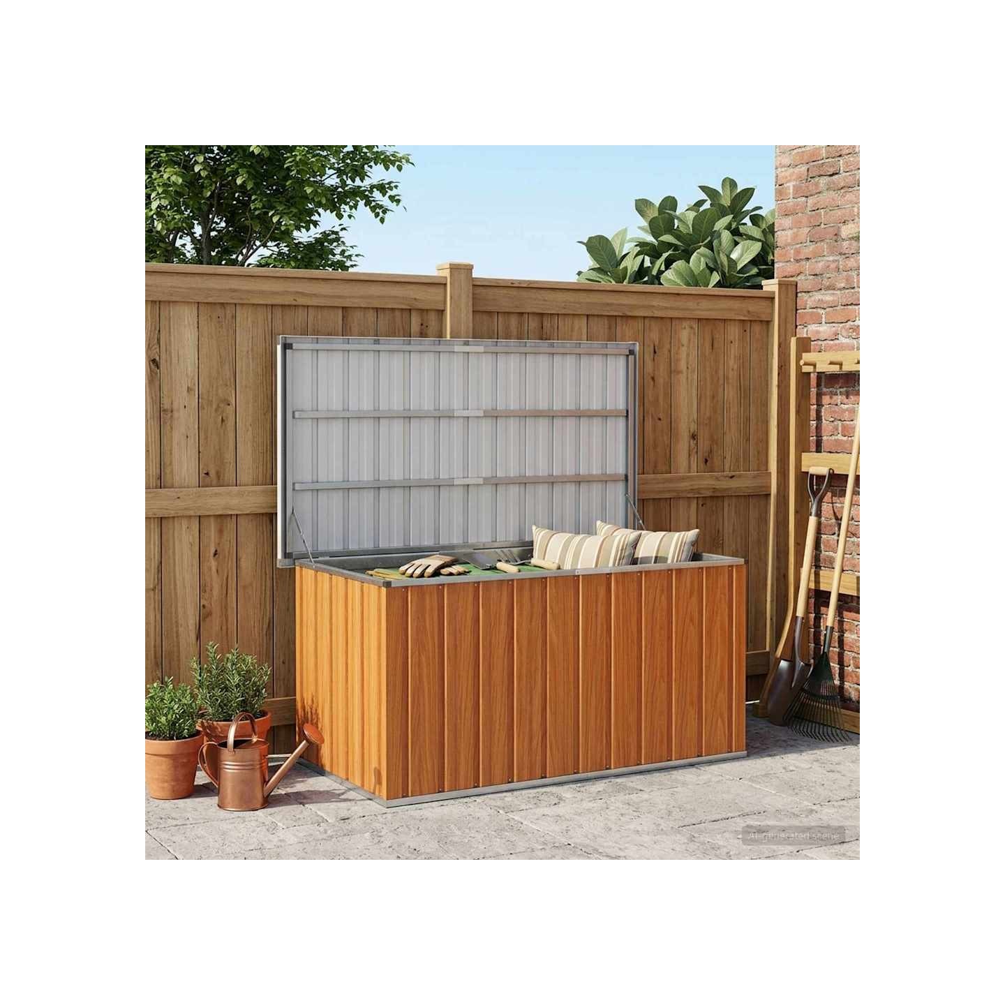 Boîte de Rangement Extérieure bois 129 x 67 x 65 cm