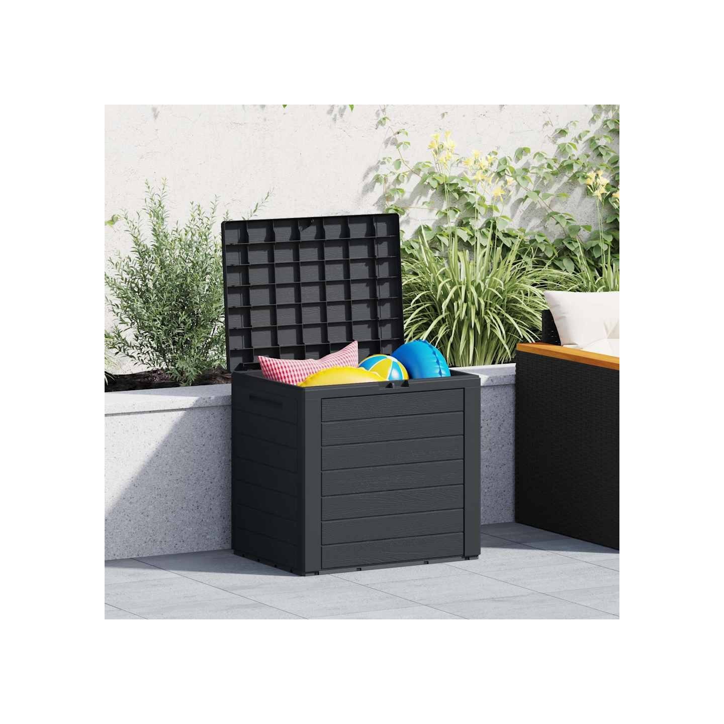 Boîte de stockage jardin Anthracite 58,5x46x55 cm Polypropylène