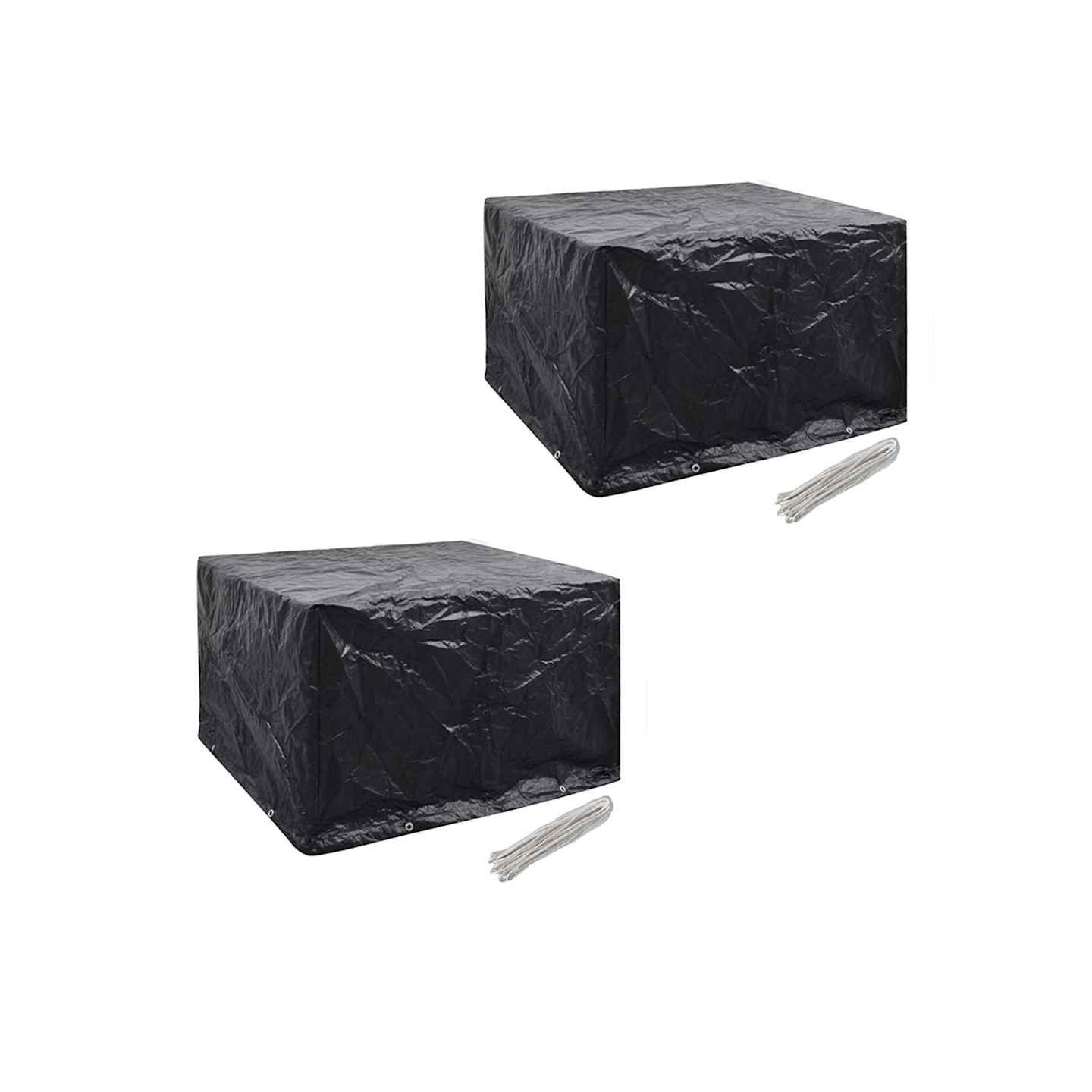 Housses de salon de jardin 2 pcs Rotin 8 œillets 113x113 cm